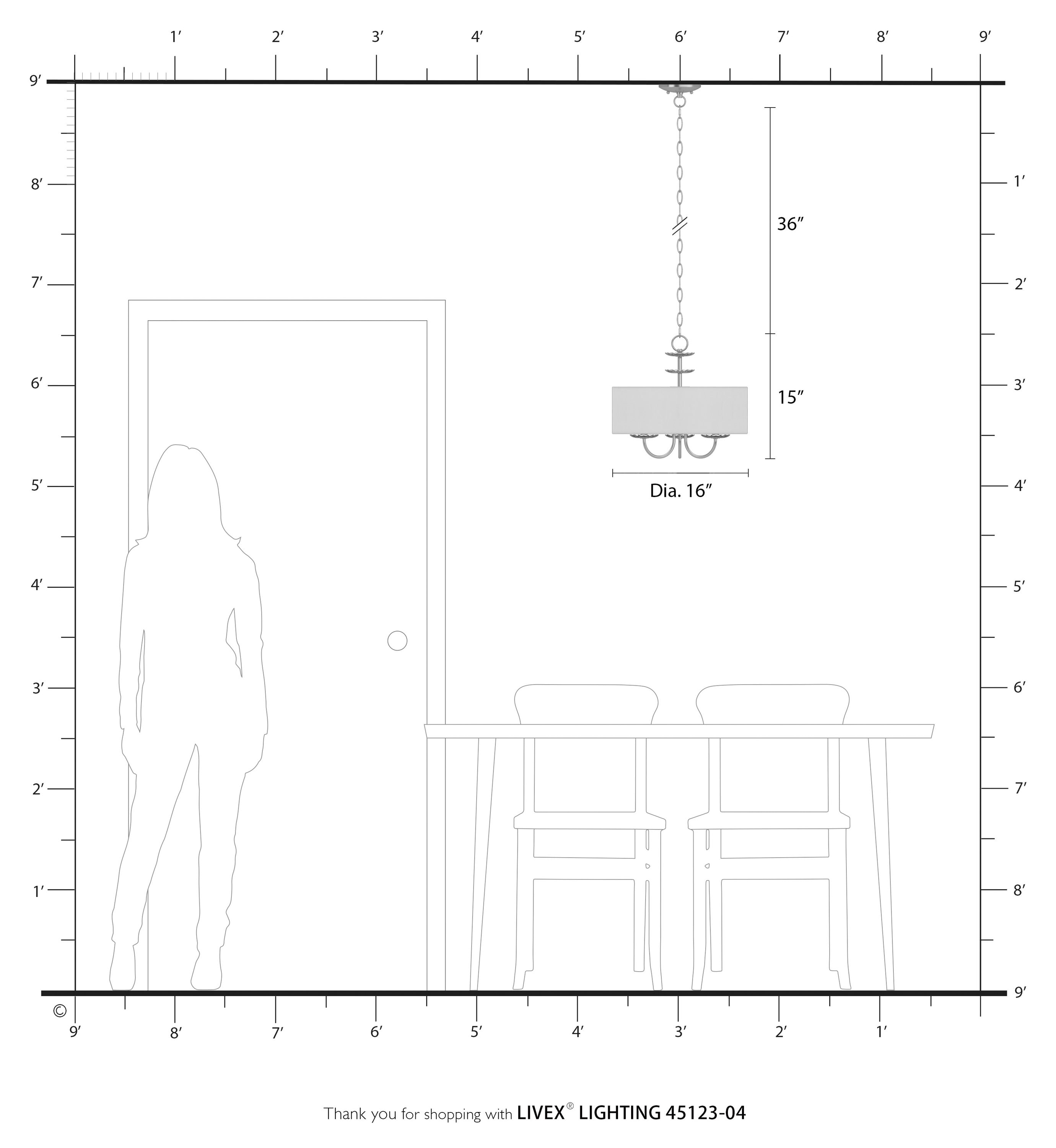 Winchester Mini 3-Light Black Drum Pendant Chandelier