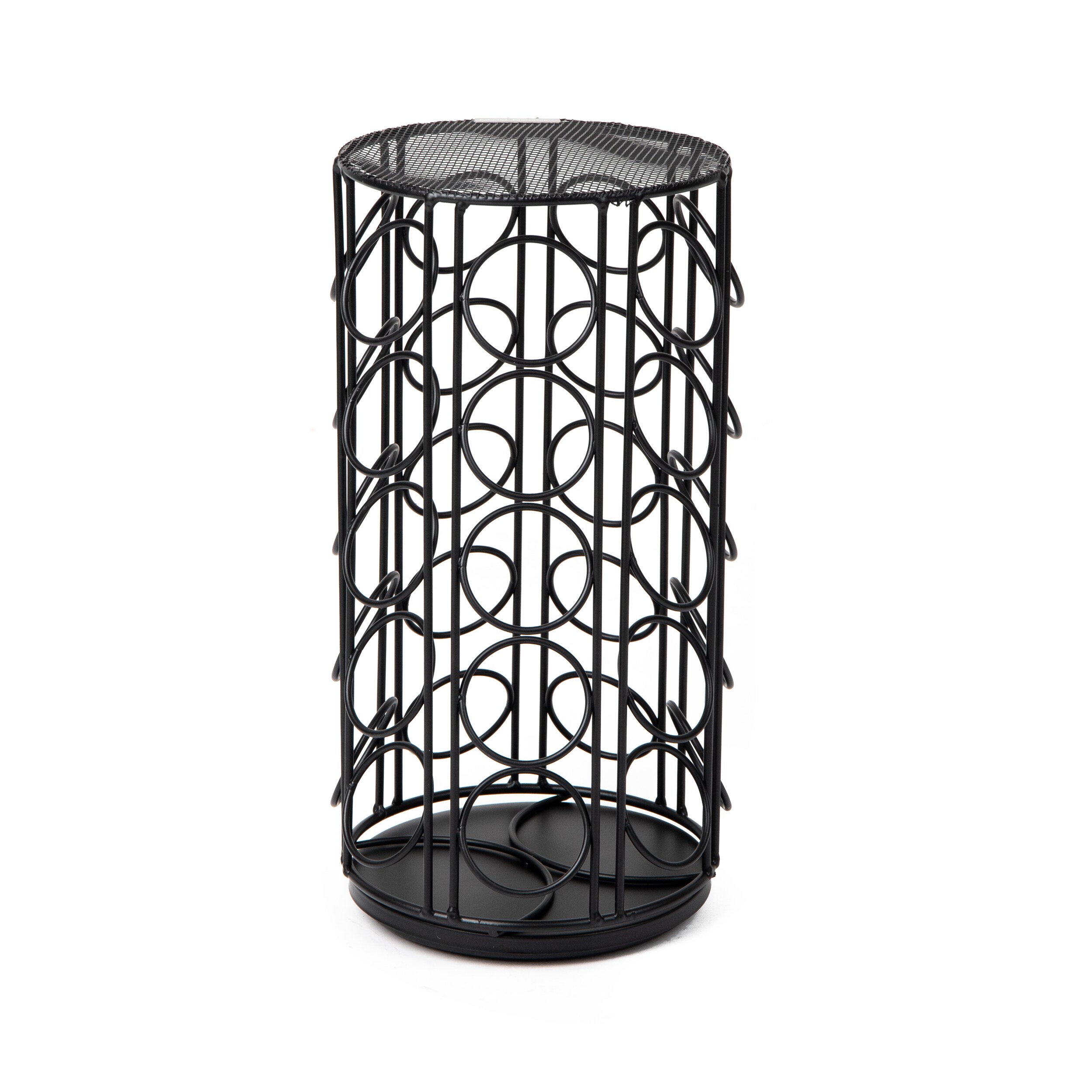 Black Powder-Coated Metal Coffee Pod Carousel with 35-Pod Capacity