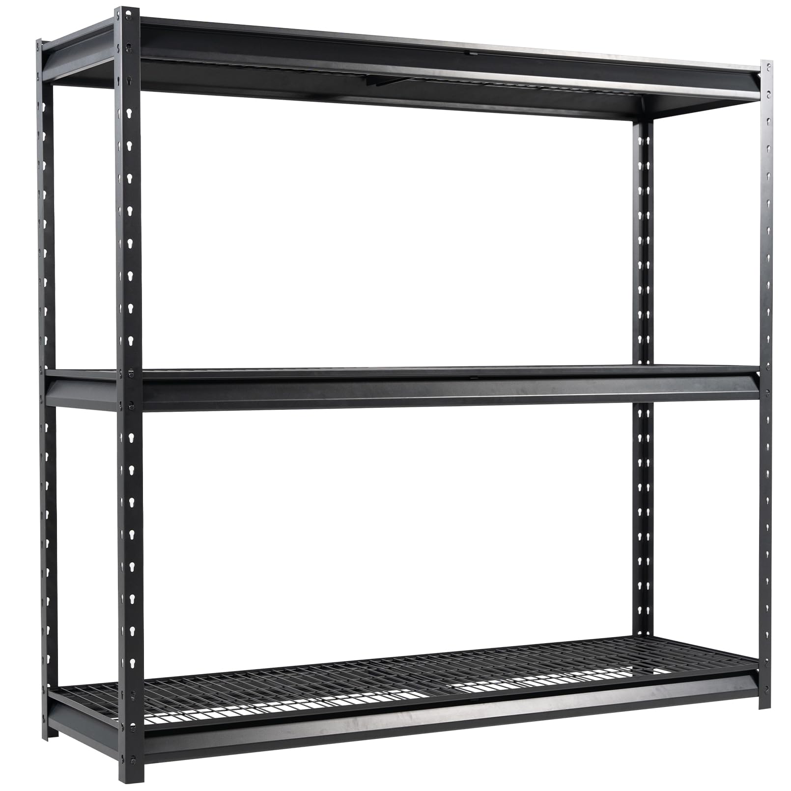 Shuntong 7304K-3 The Atlas Steel Heavy Duty 3 -Tier Utility shelving unit ( 77-in W x 24-in D x 72-in H ) ( Black , ( 2500-lb lbs. Capacity Per Shelf )