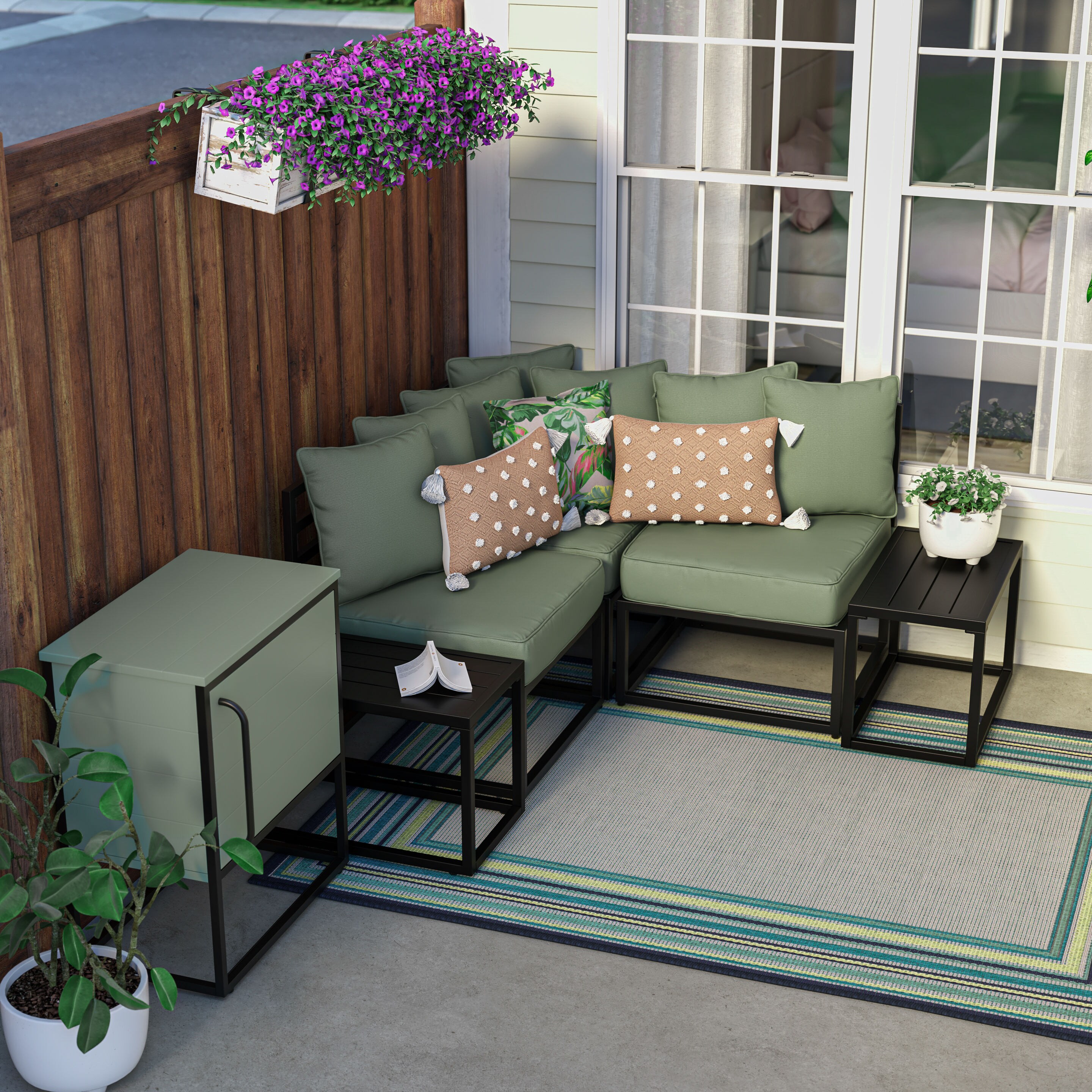 Style Selections Edgemere 5-Piece Wicker Patio Conversation Set with  Cushions in the Patio Conversation Sets department at Lowes.com