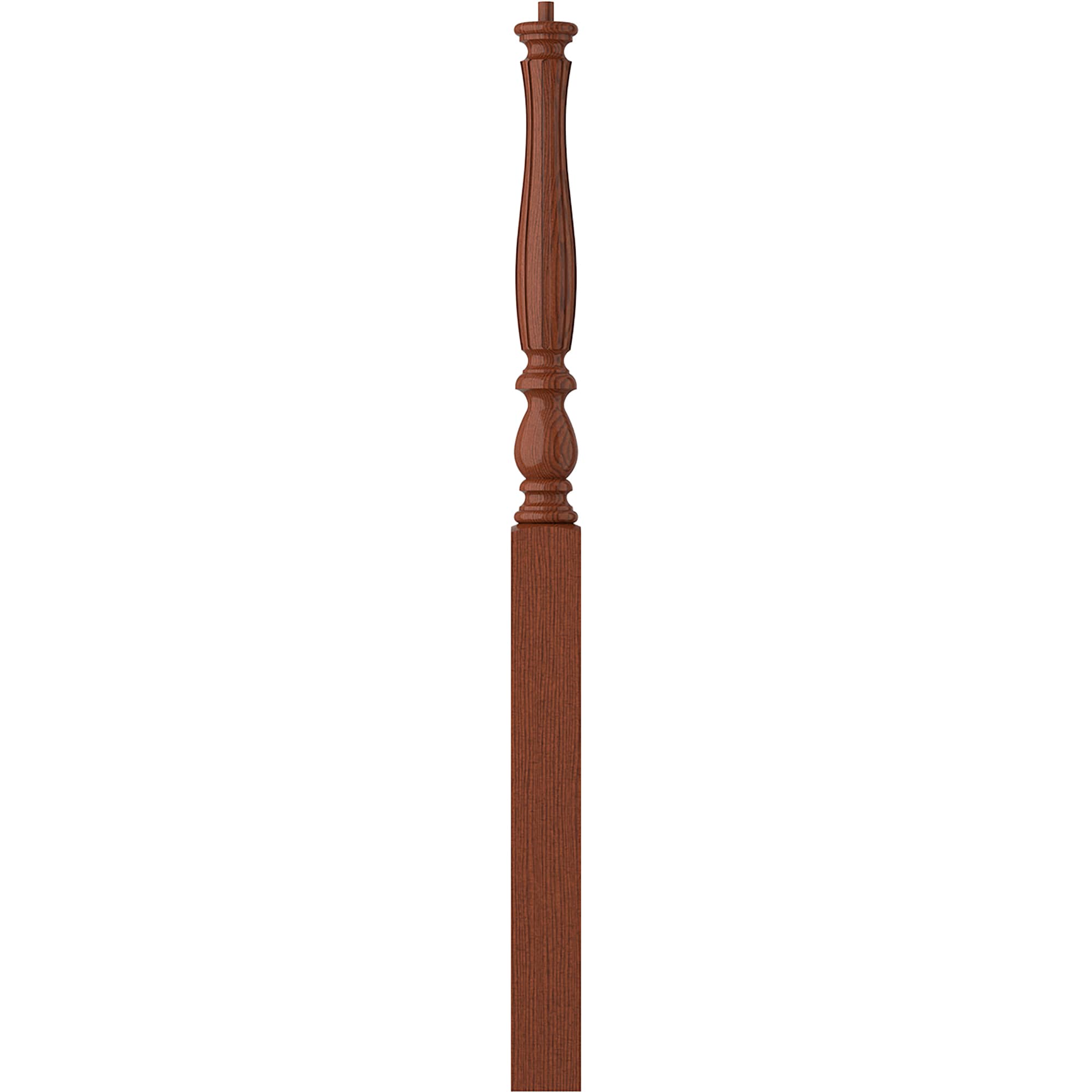 L.J. Smith Stair Systems LJF-3914-BRZC Harbor 3.25-in x 50-in Unfinished Brazilian cherry Starting Stair Newel Post