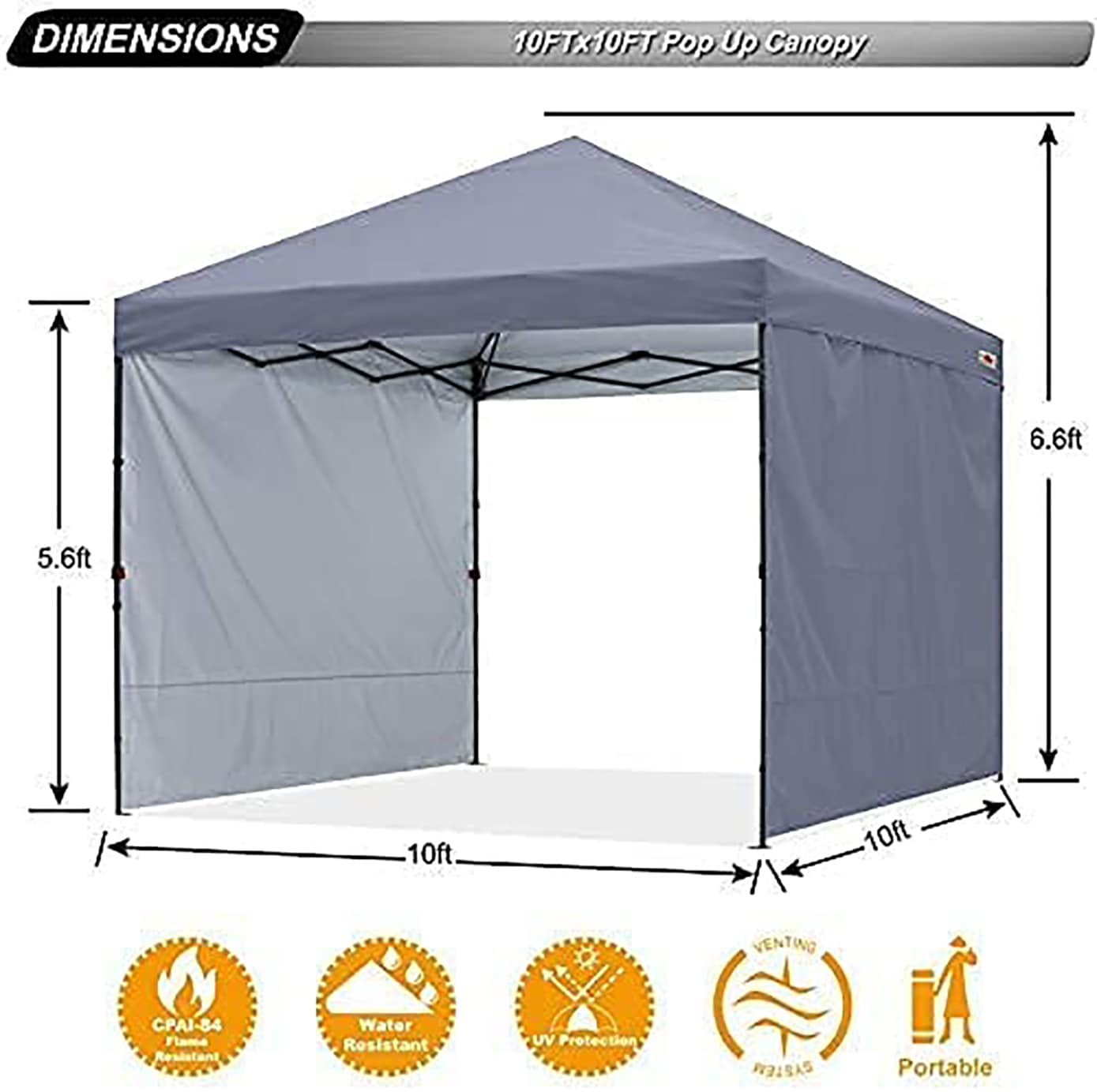 ABCCANOPY AHZJ2W-10FTGRAY Canopies-Sl - View #3