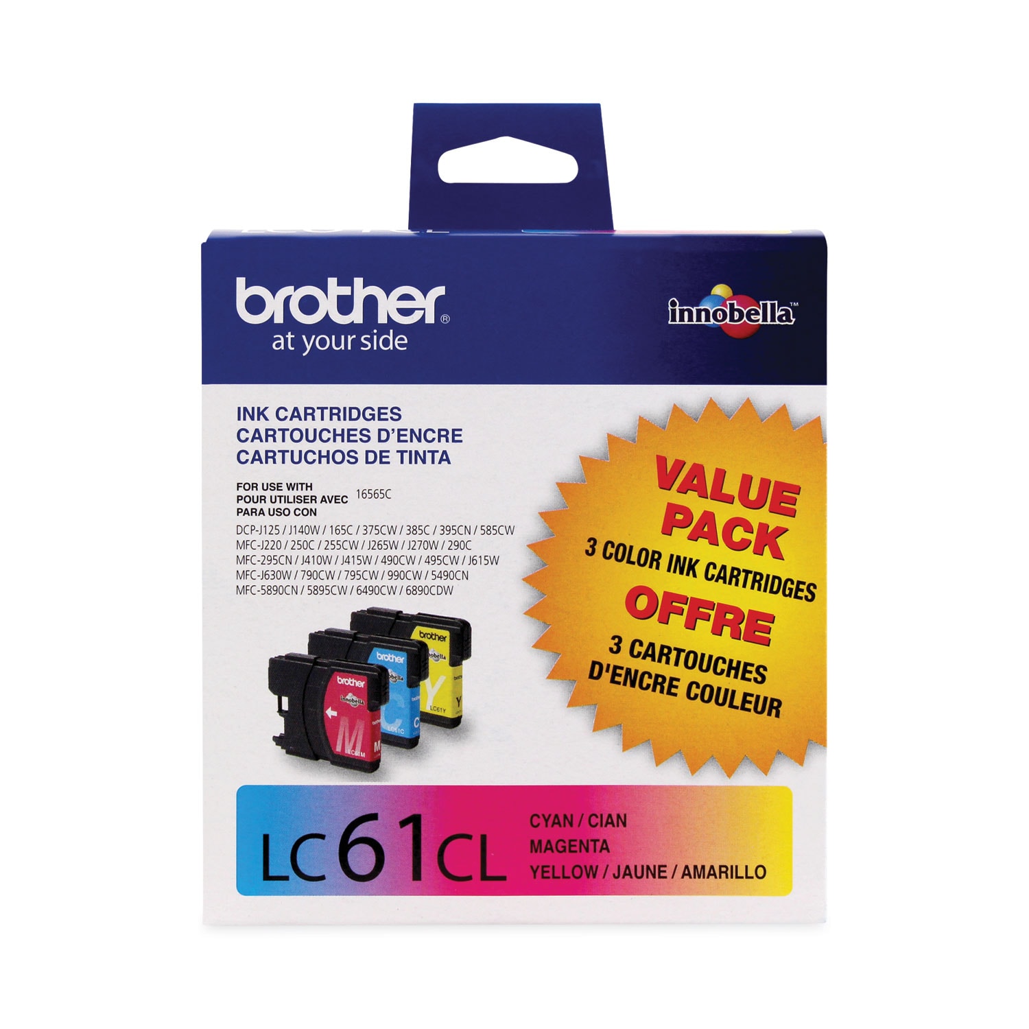 Brother LC613PKS Innobella Ink 325 Page-Yield Cyan/Magenta/Yellow #LC613PKS