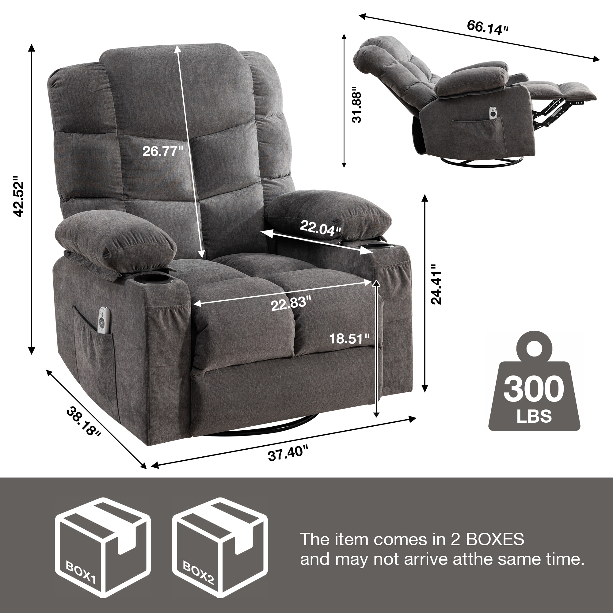 Clihome W50-ZO-1468 recliners - View #8