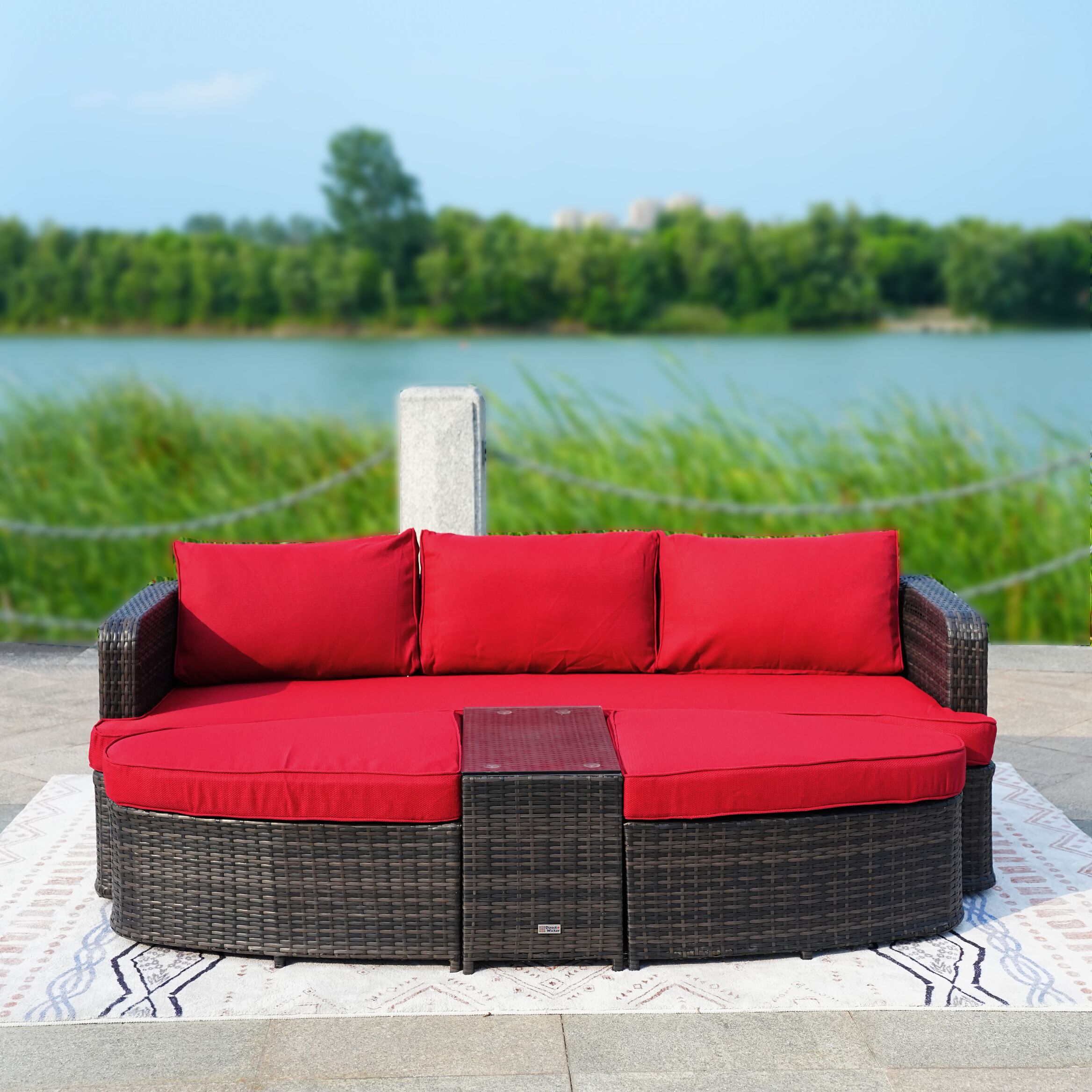 Moda Furnishings PAL-1202BR-RED Patio-Conversation-Sets - View #3