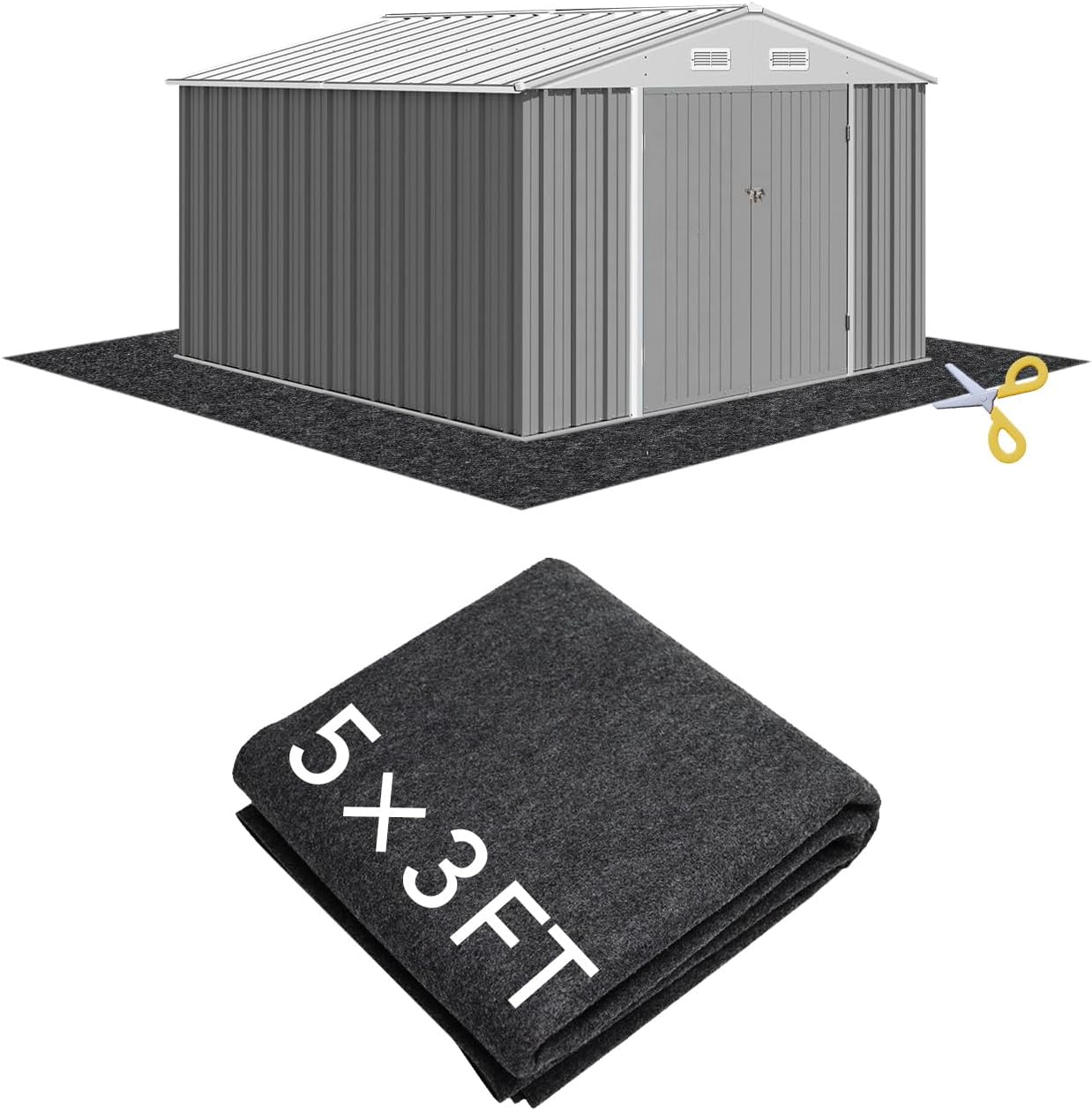 GarveeLife - Waterproof Non Slip Non Scratch 5x3ft Outdoor Storage Shed Floor Mat For Shed Ground...