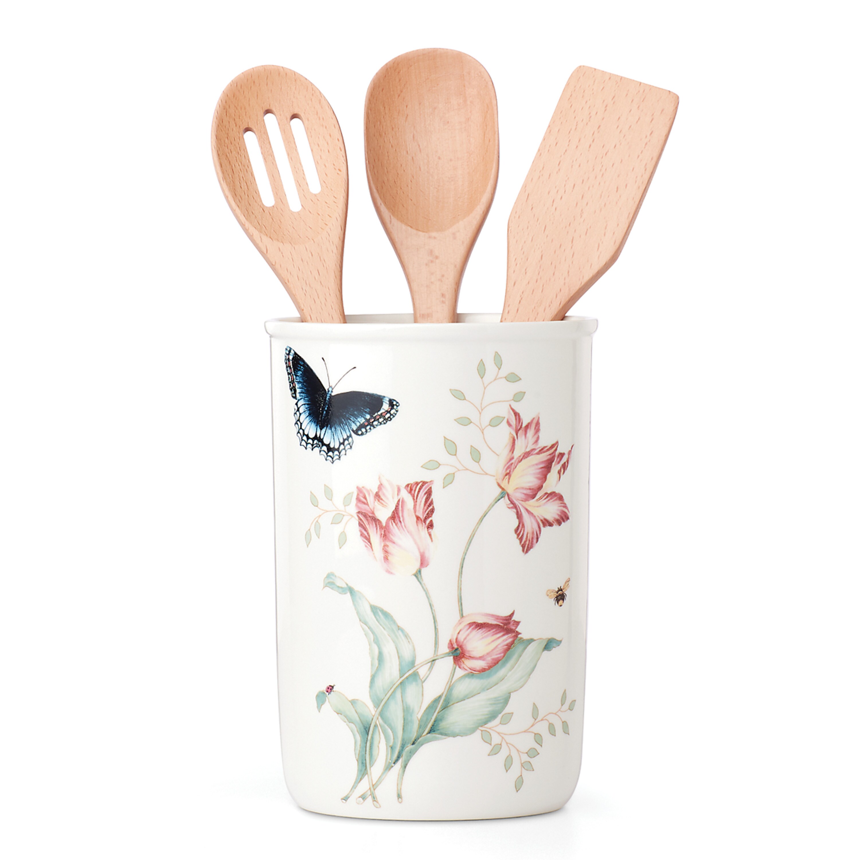 LENOX 888087 Butterfly Meadow Porcelain Freestanding Utensil crock