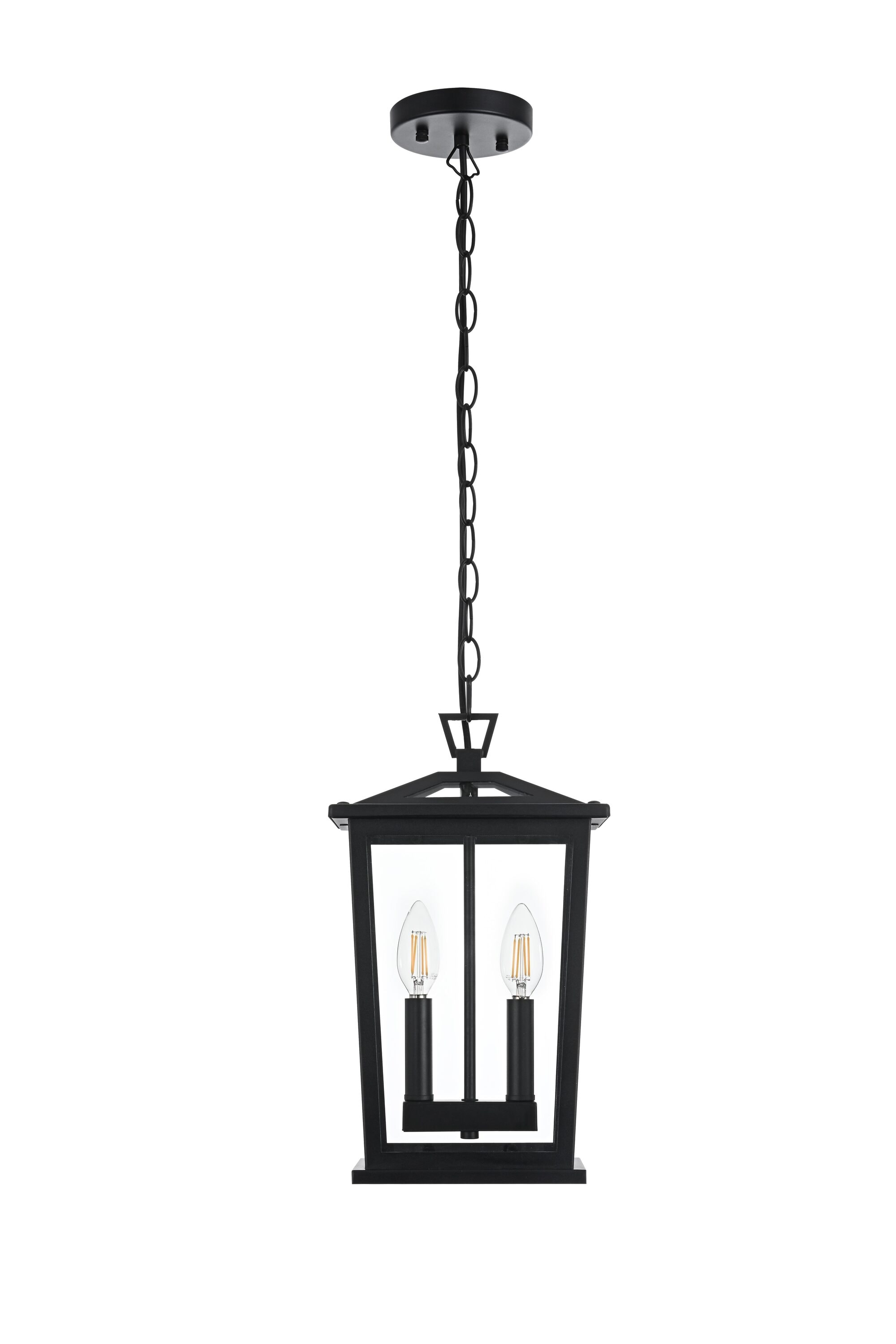 Simply Living Home Warwick 8.5 inch Outdoor Pendant in Black