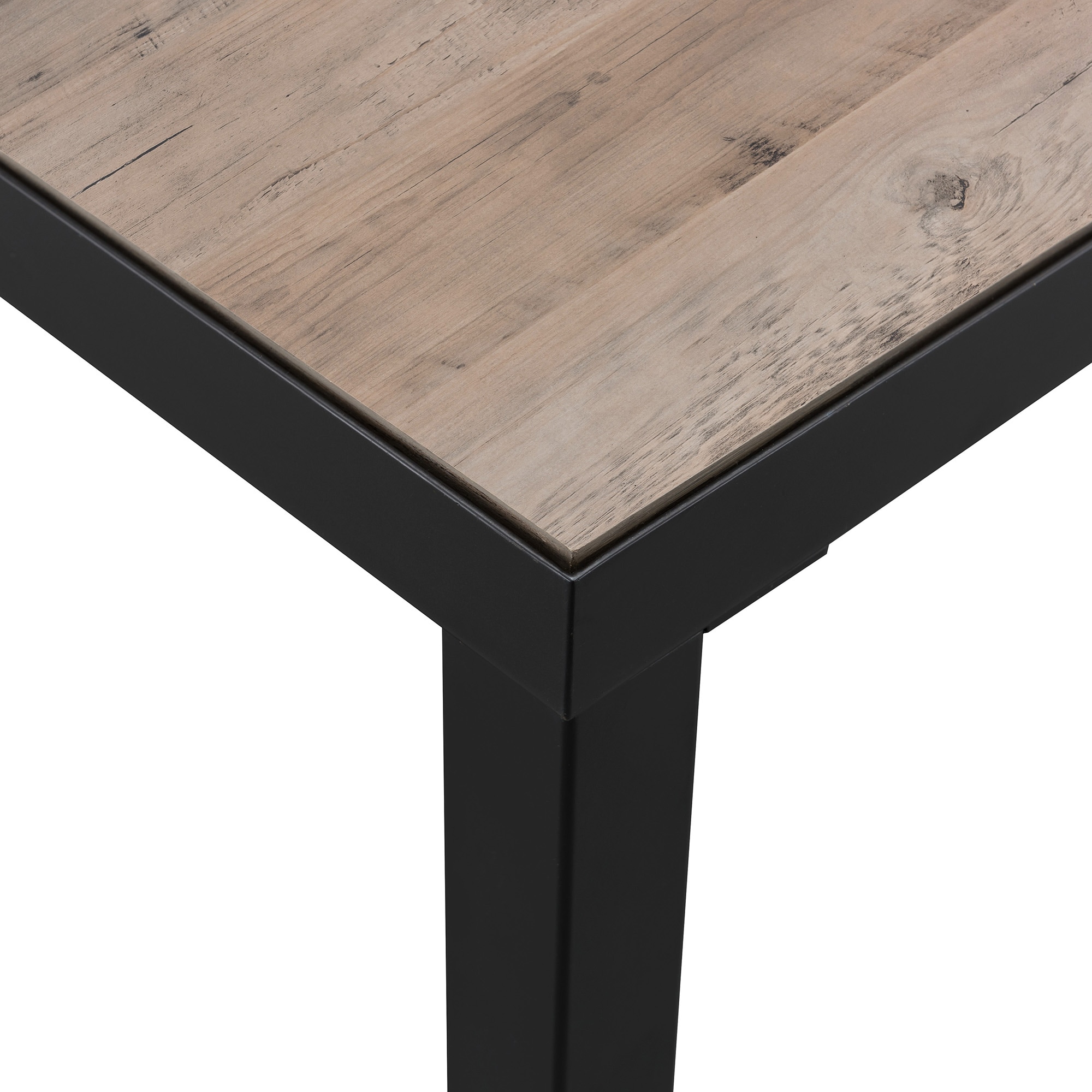 Gray Oak and Blackened Bronze Square Coffee Table with Storage