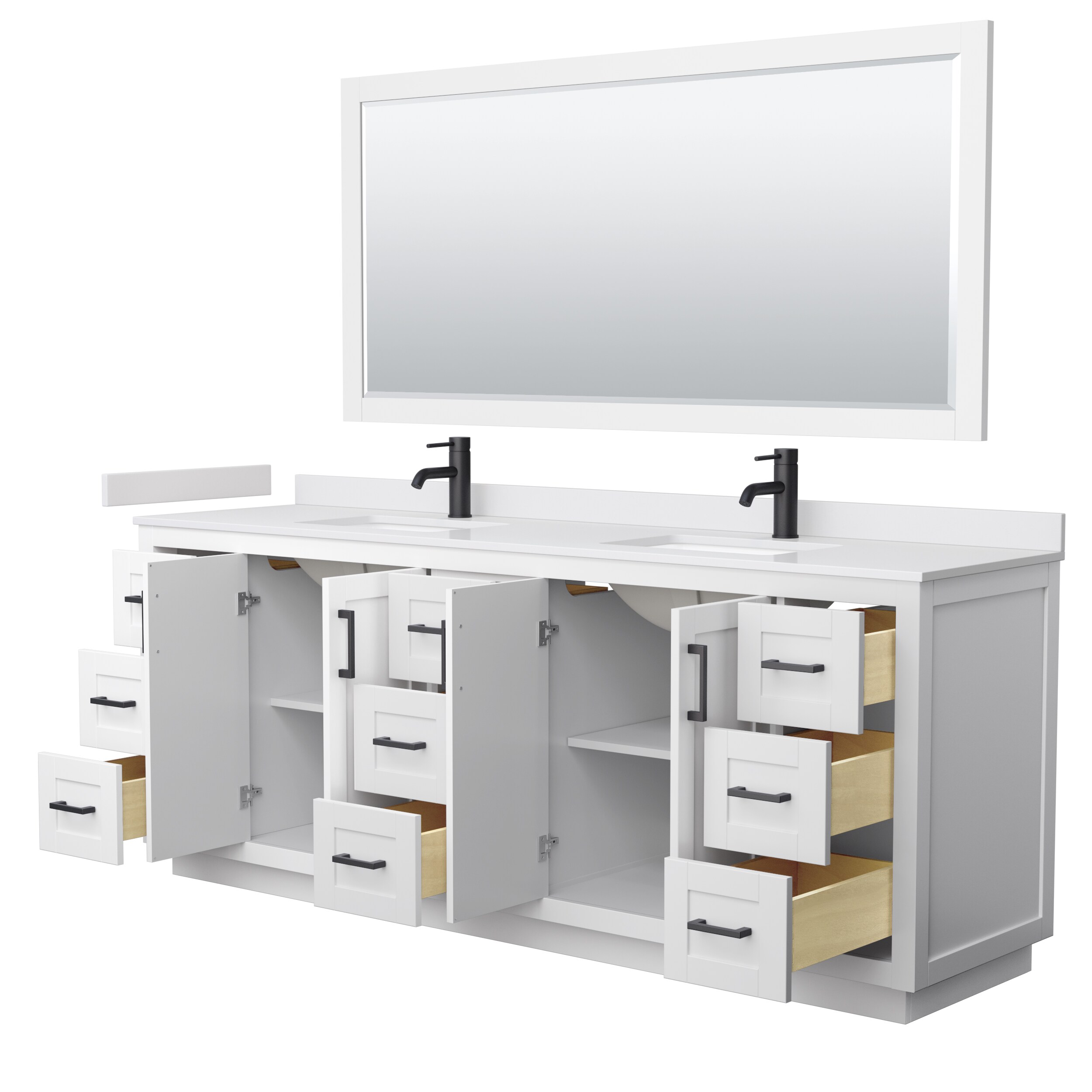 Wyndham Collection WCF292984DWBWCUNSM70 Bath-Vanity-Combo - View #3