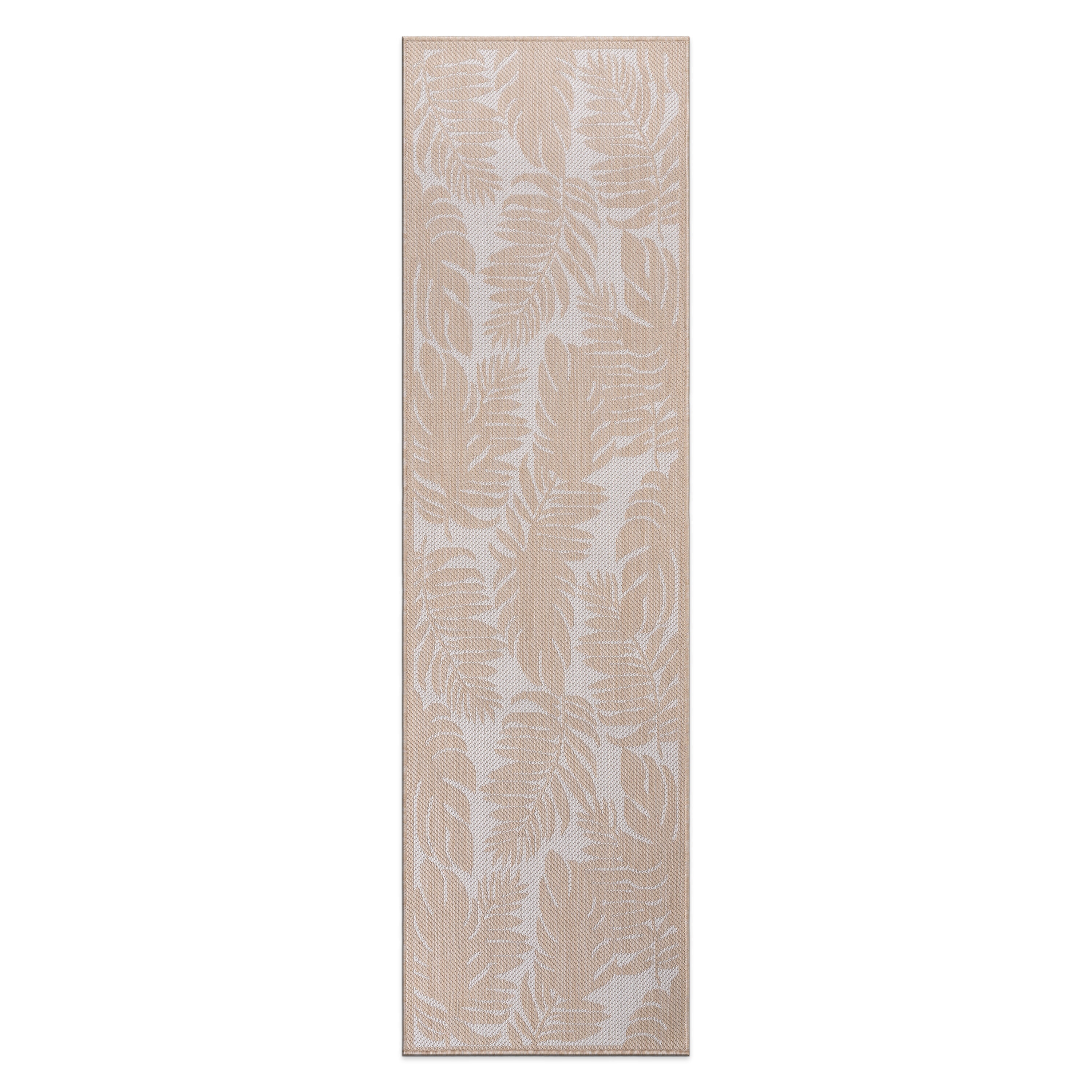 World Rug Gallery 113NATURAL2X7 Summer 2 x 7 (ft) Loomed Polypropylene Natural Rectangular Indoor/Outdoor Floral/Botanical Tropical Area rug