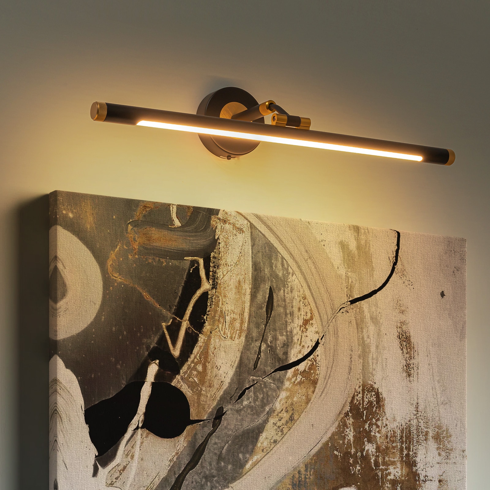 Dusklark Contemporary Black and Gold LED Bathroom Vanity Light Fixture