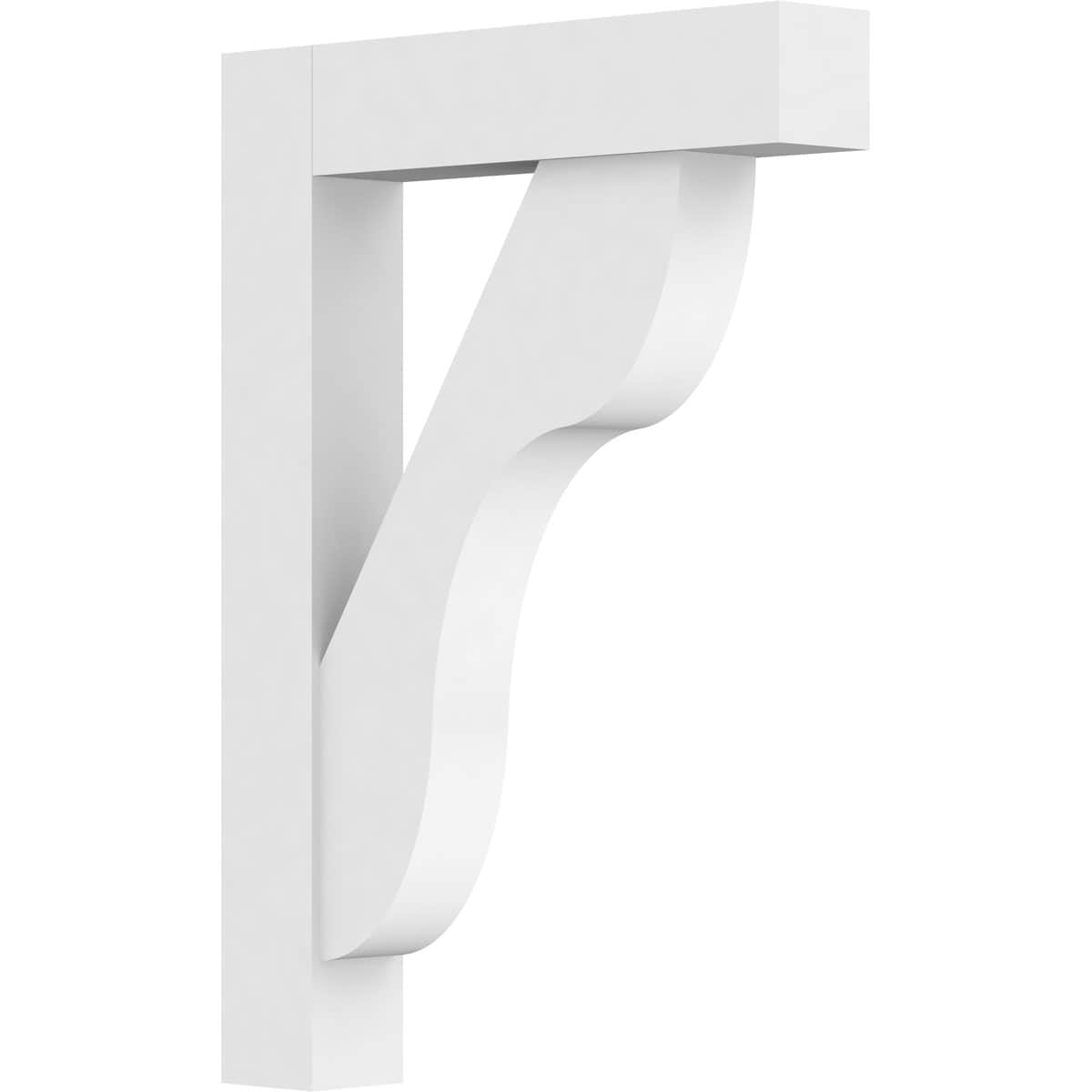 Ekena Millwork BKTP03X18X24CAR05 Standard Carmel 3-in x 18-in x 24-in White PVC Standard bracket