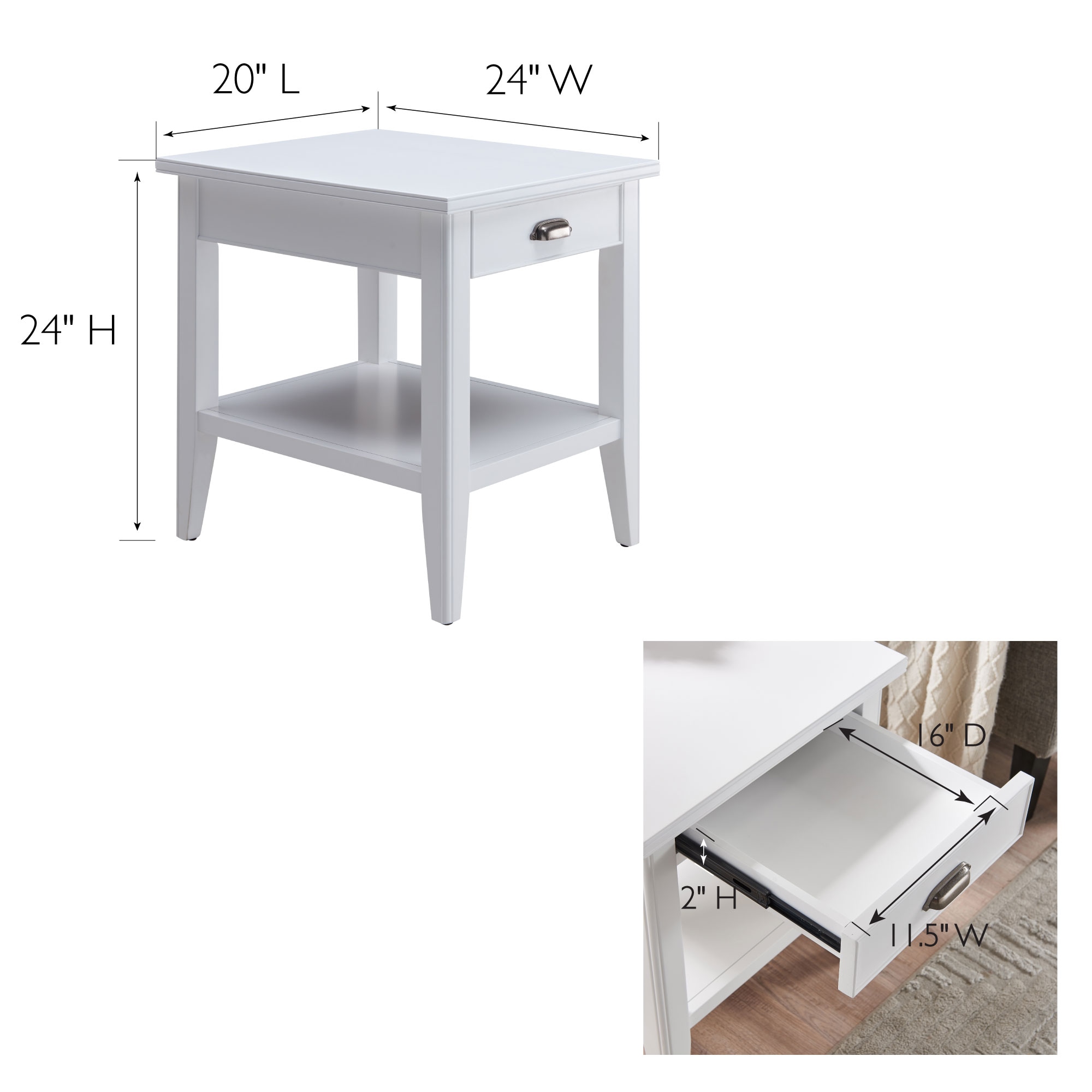 Leick Home 10507-WT End-Tables - View #2