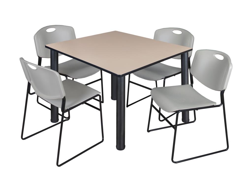 Regency TB4848BEBPBK44GY Breakroom Off-white 4-Person Training Table (48-in W x 29-in H)