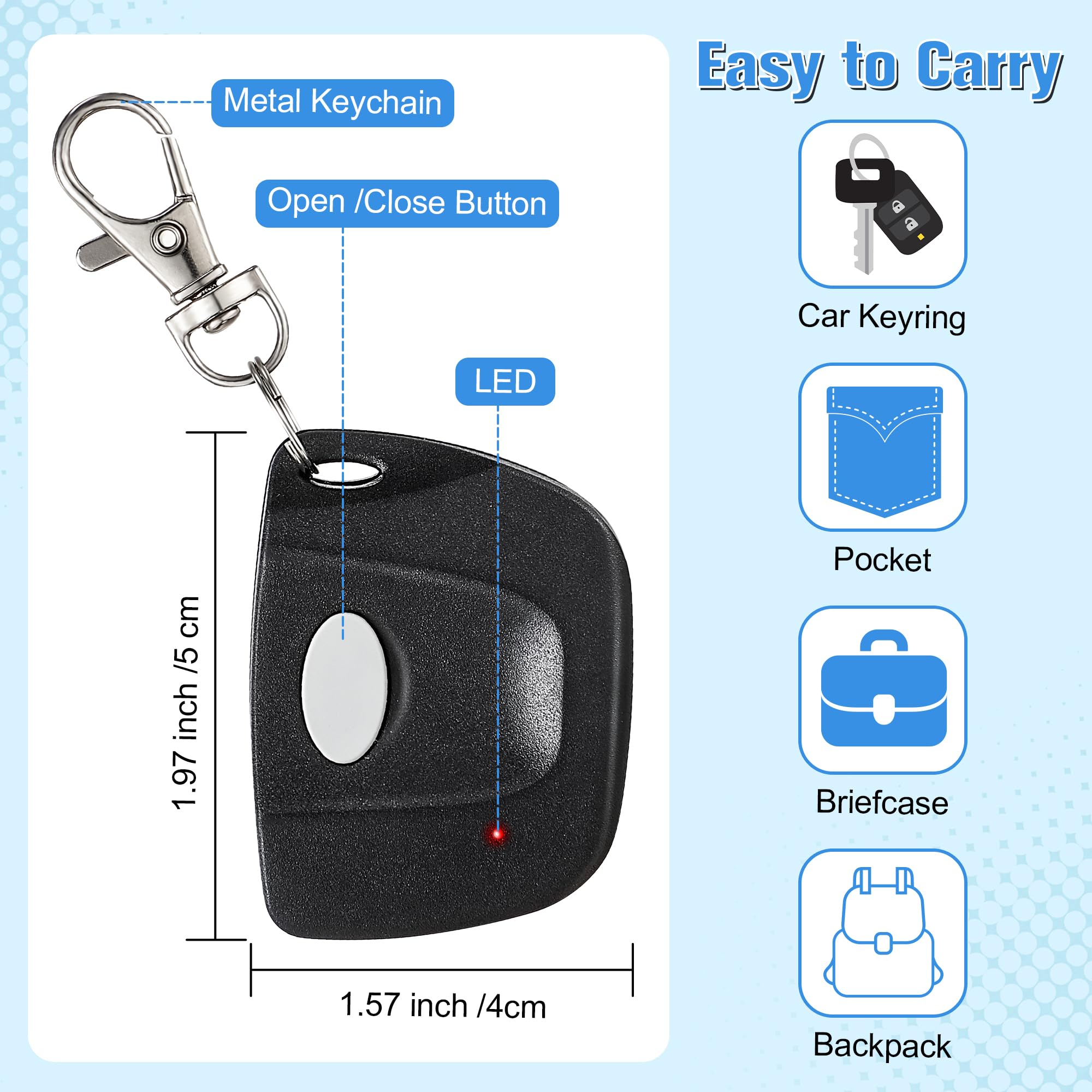 Aoibox LAB94OSE Garage-Door-Opener-Remotes - View #4