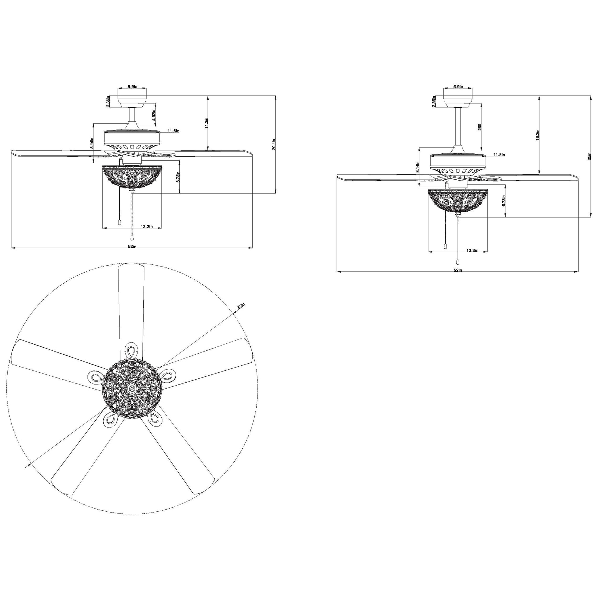 Home Accessories Inc CFL-8353REMO/RB Ceiling-Fans - View #5