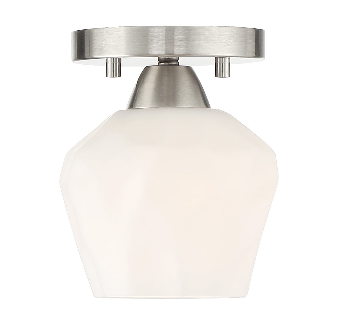 Contemporary Brushed Nickel Mini Pendant Light with Glass Shade