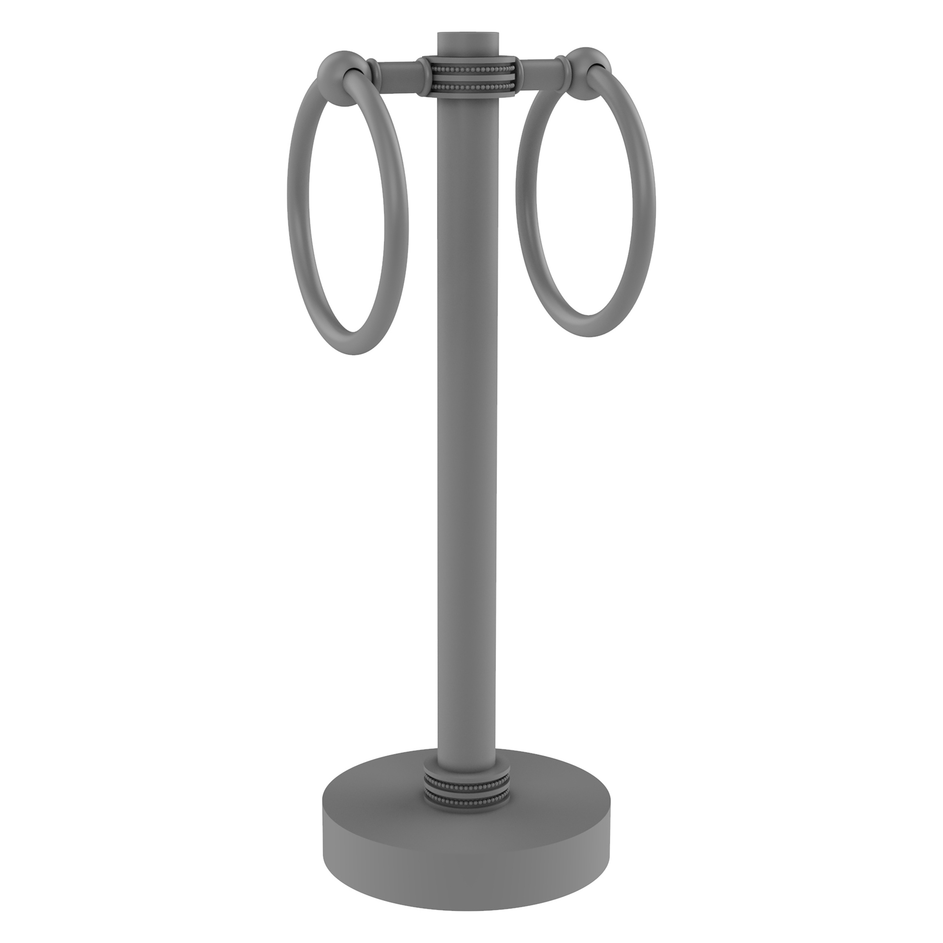 Allied Brass 953D-GYM Matte Gray Freestanding countertop Double Towel Ring