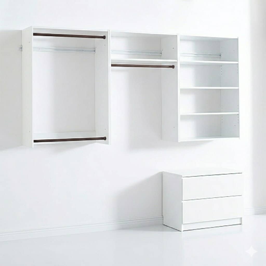 Clihome 2-ft to 2-ft W Tower system White Shelving Wood Closet System