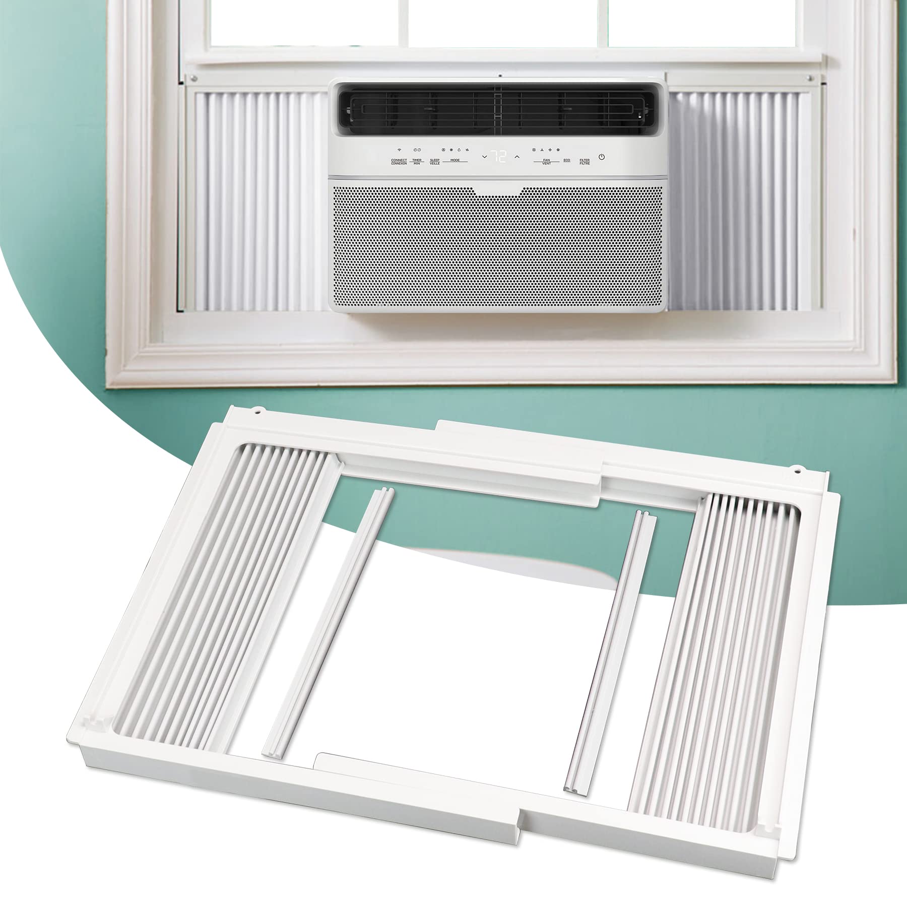 Phyfalip  Window Air Conditioner Side Panels with Frame Adjustable Insulation for 5000 BTU Window AC Unit Frame Included durable home and garden