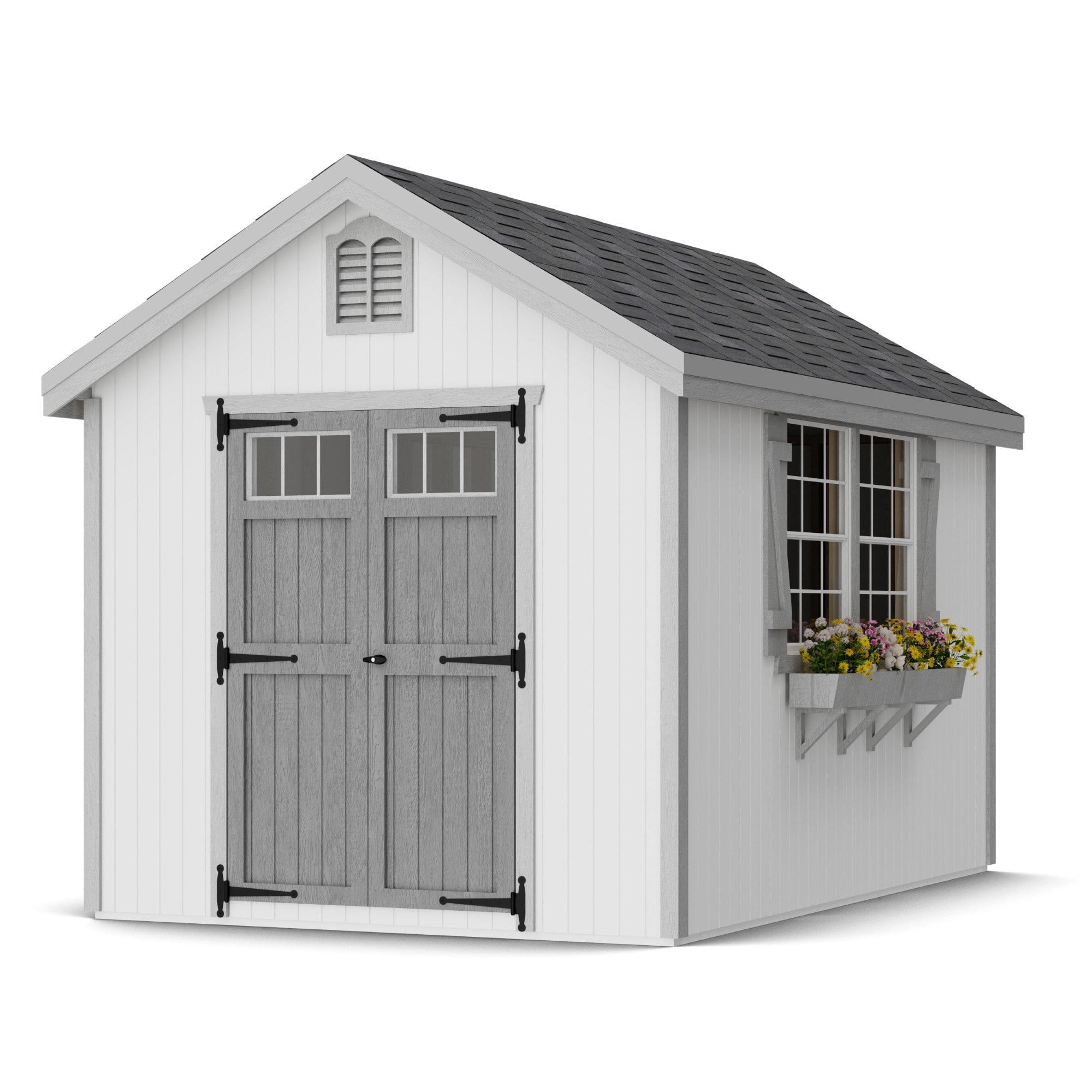 Little Cottage Co 8X12 WCGS-PC-FK Colonial Williamsburg 8-ft x 12-ft Gable Style Wood Outdoor Storage Shed with 2 Windows 2 Doors