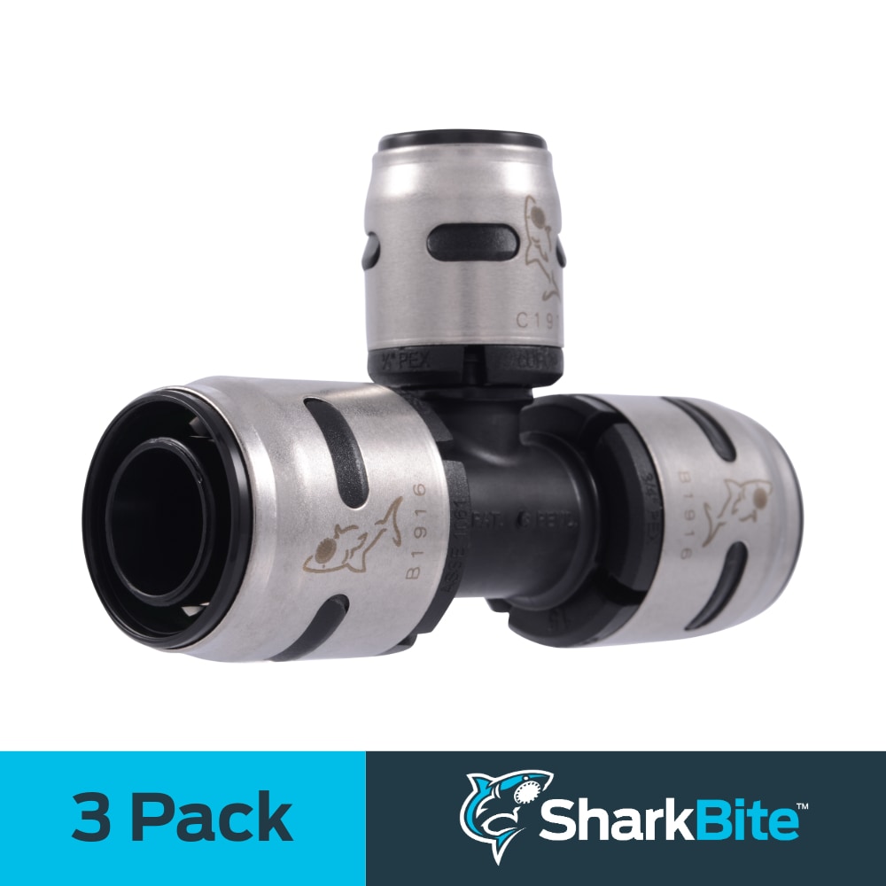 SharkBite K412Z3 EvoPEX 3/4-in x 3/4-in x 1/2-in Push-to-Connect Reducing Tee (3-Pack)