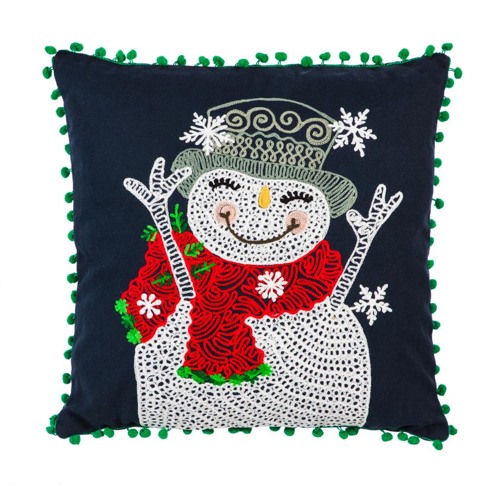 Evergreen 4P4014 13.5-in Pillow Snowman Christmas Decor