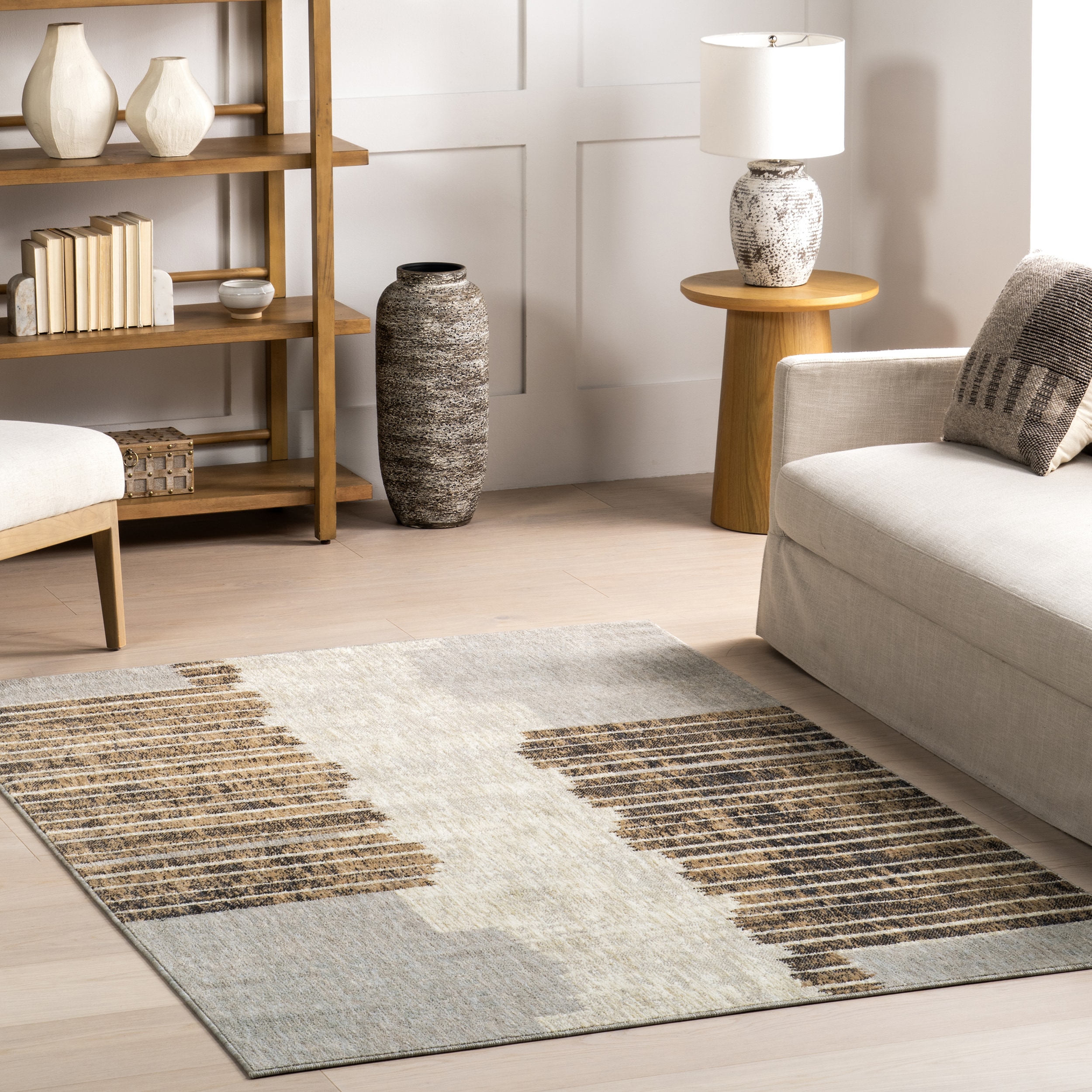 nuLOOM 200GCEL13A-8010 Sarahi Modern Abstract 8ft. x 10ft. Light Brown Area Rug
