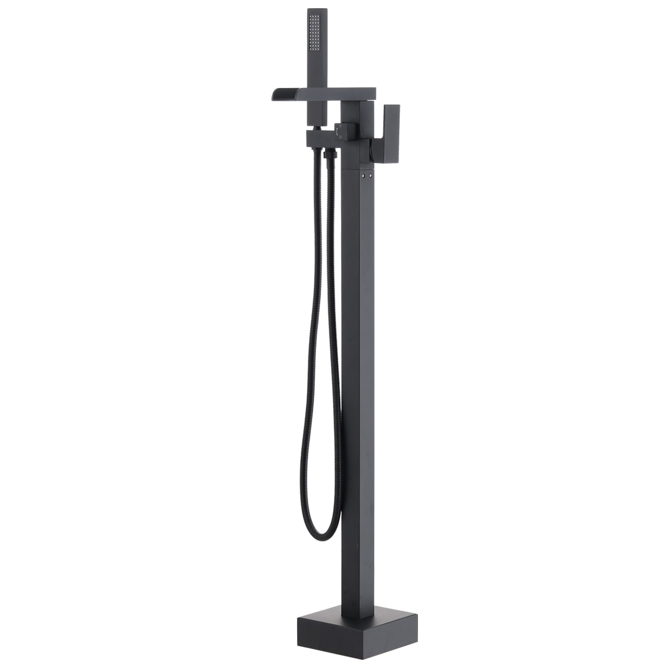 Matte Black Stainless Steel Freestanding Bathtub Faucet with Lever Handle