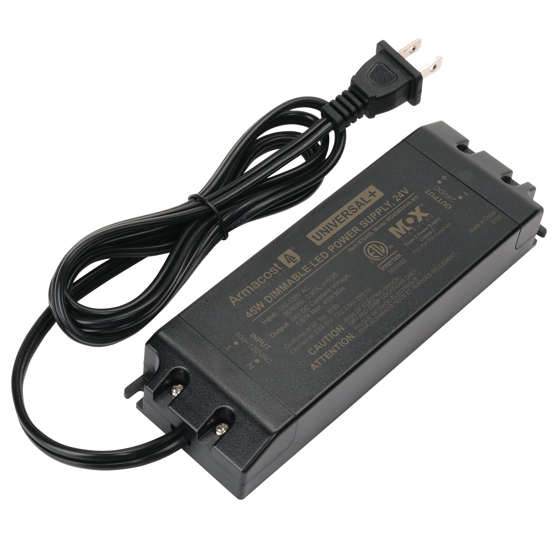 Black 24V DC Dimmable LED Driver Power Supply