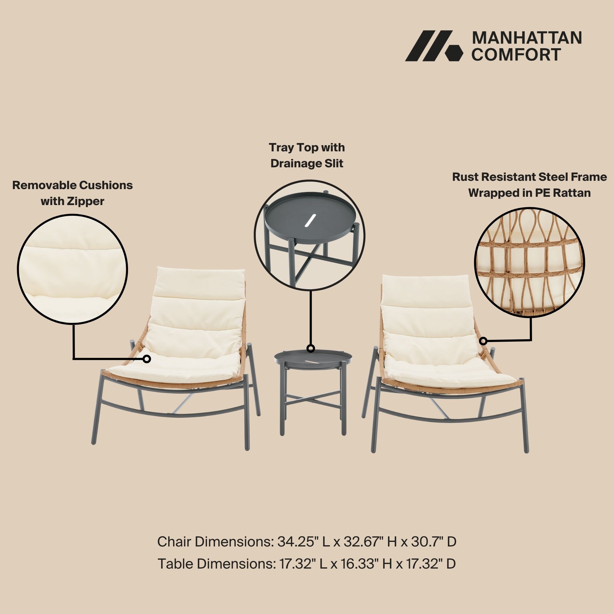 Manhattan Comfort OD-CV021-CR Patio-Conversation-Sets - View #4