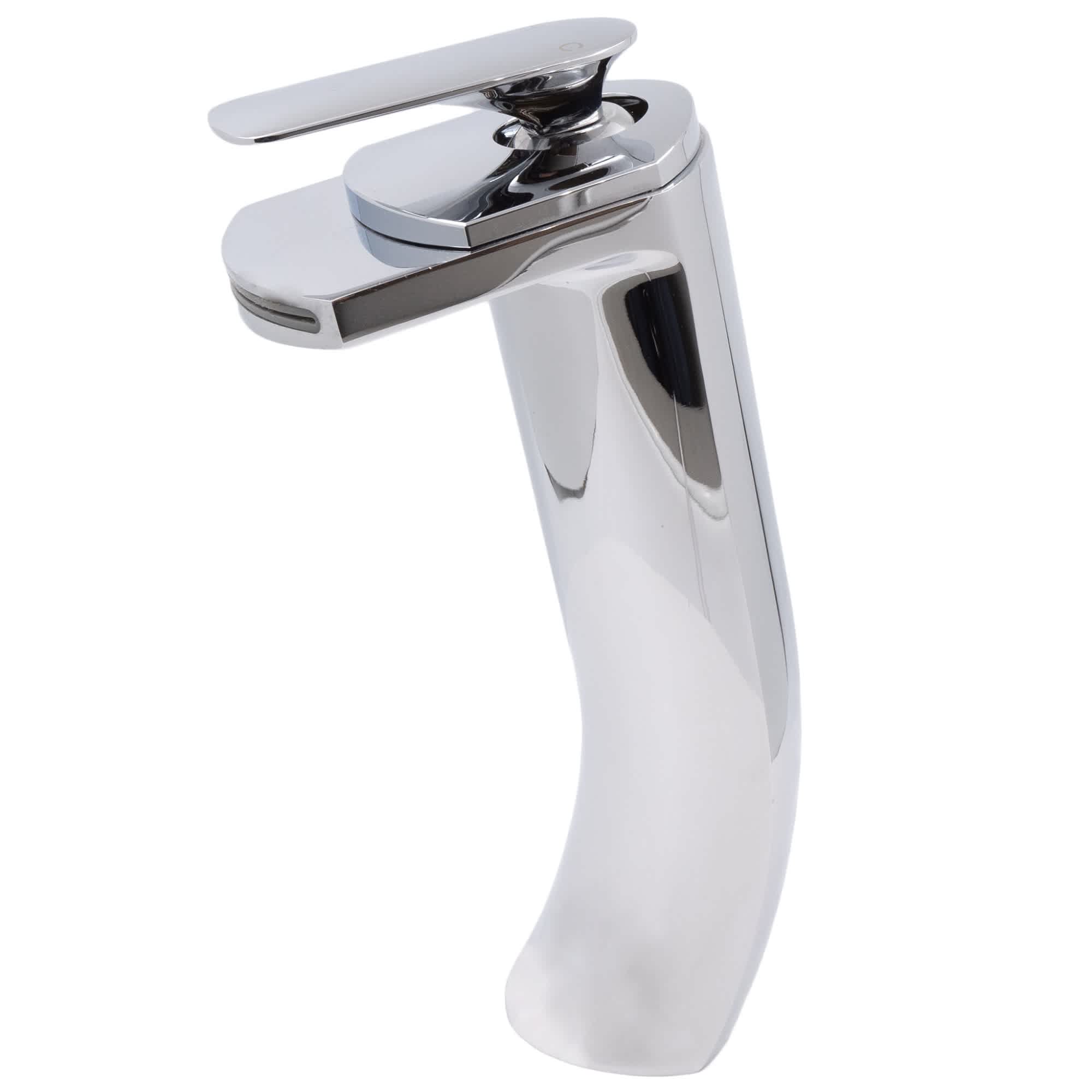 Novatto  GF-057CH Brass Modern Waterfall Vessel Faucet in Chrome