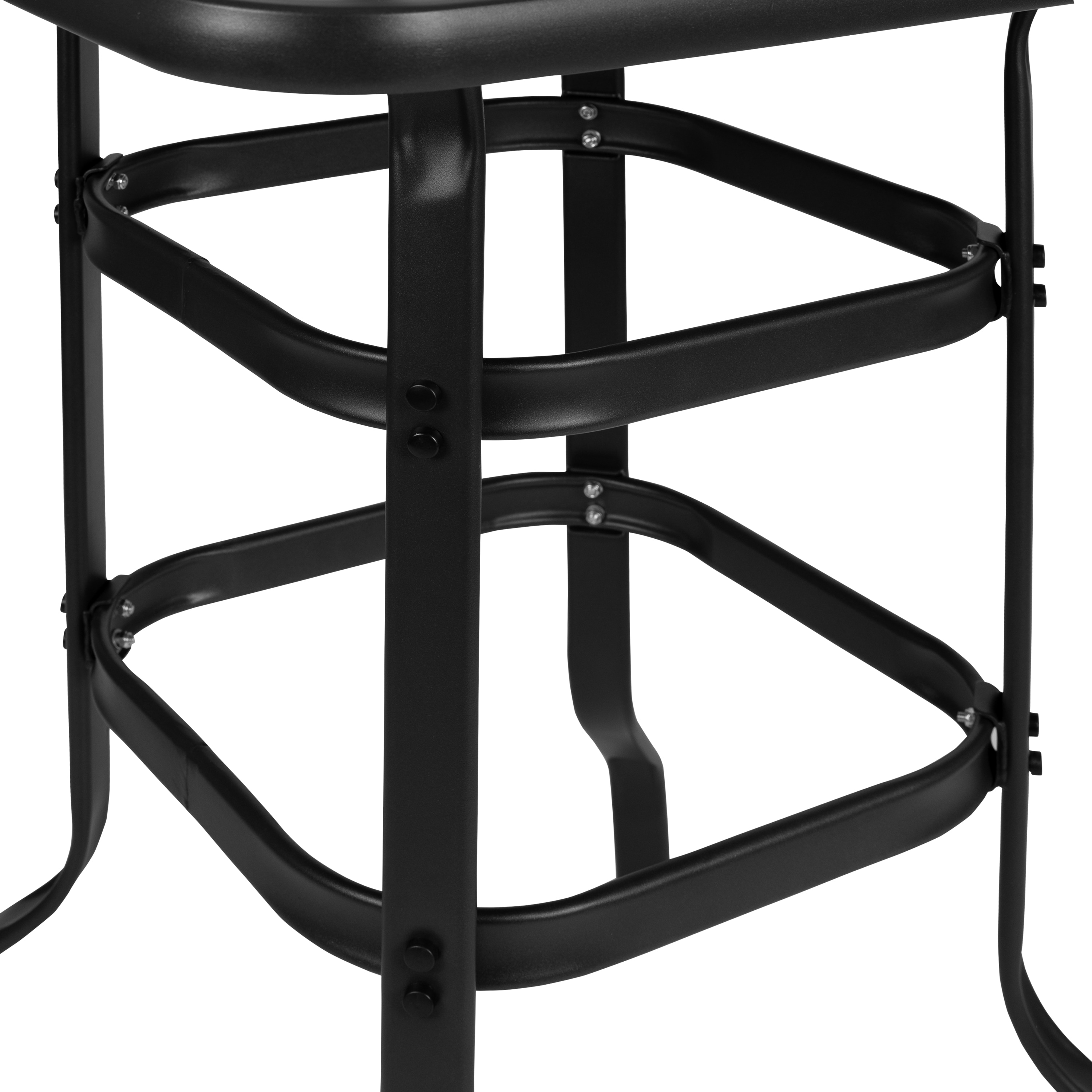 Gray 4-Person Steel and Glass Outdoor Bistro Set