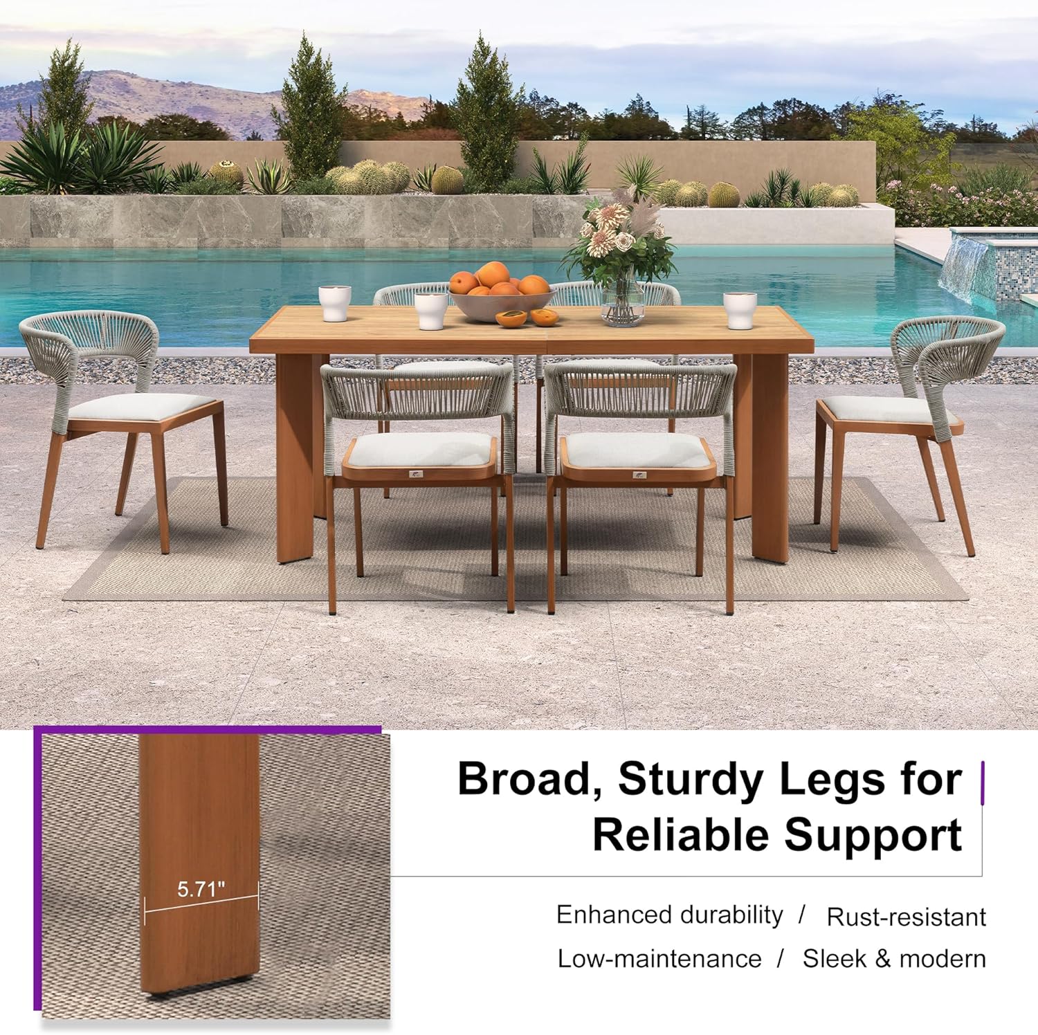 PURPLE LEAF LS04-DSMZ07-AW-160 Patio-Dining-Sets - View #5