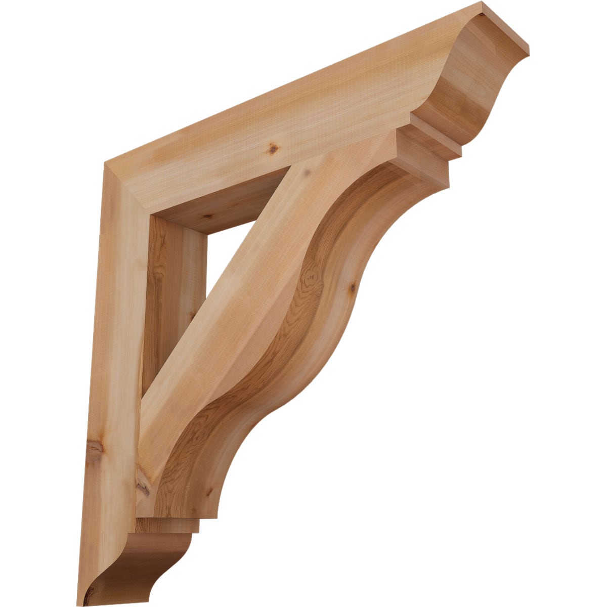 Ekena Millwork BKT06X34X34FST01SWR Funston traditional smooth 5-1/2-in x 34-in x 34-in Western red cedar Brown Wood Standard bracket
