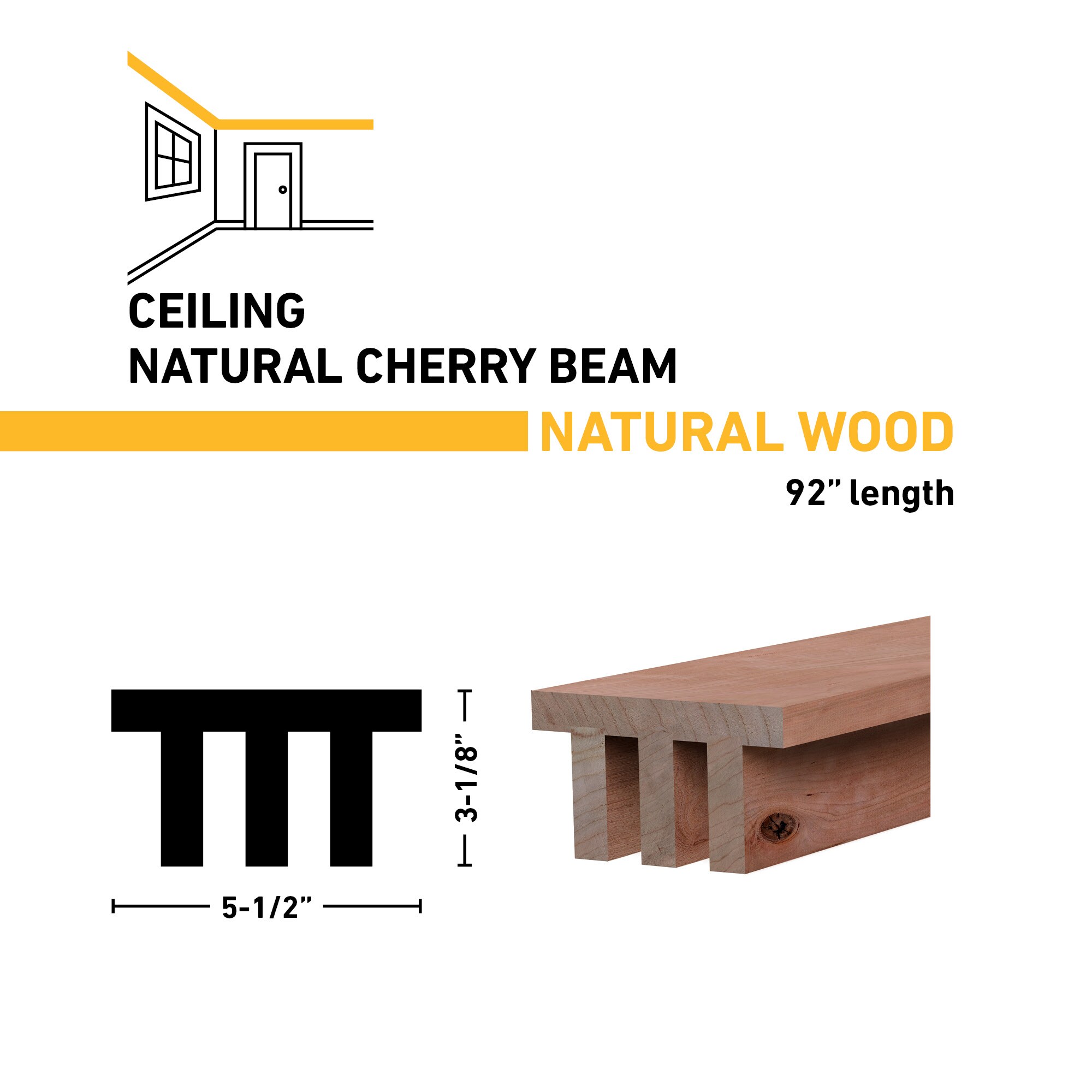 Ornamental Mouldings BEAMNAT03-92CHE5X3 Faux-Beams - View #3