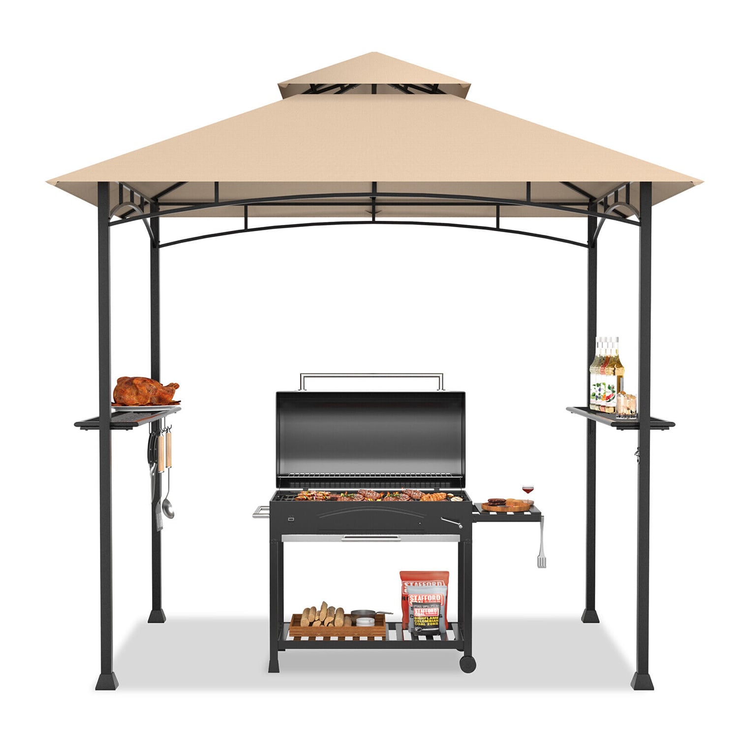 WELLFOR DOJ3672CF Wood-Resin-Gazebos - View #4