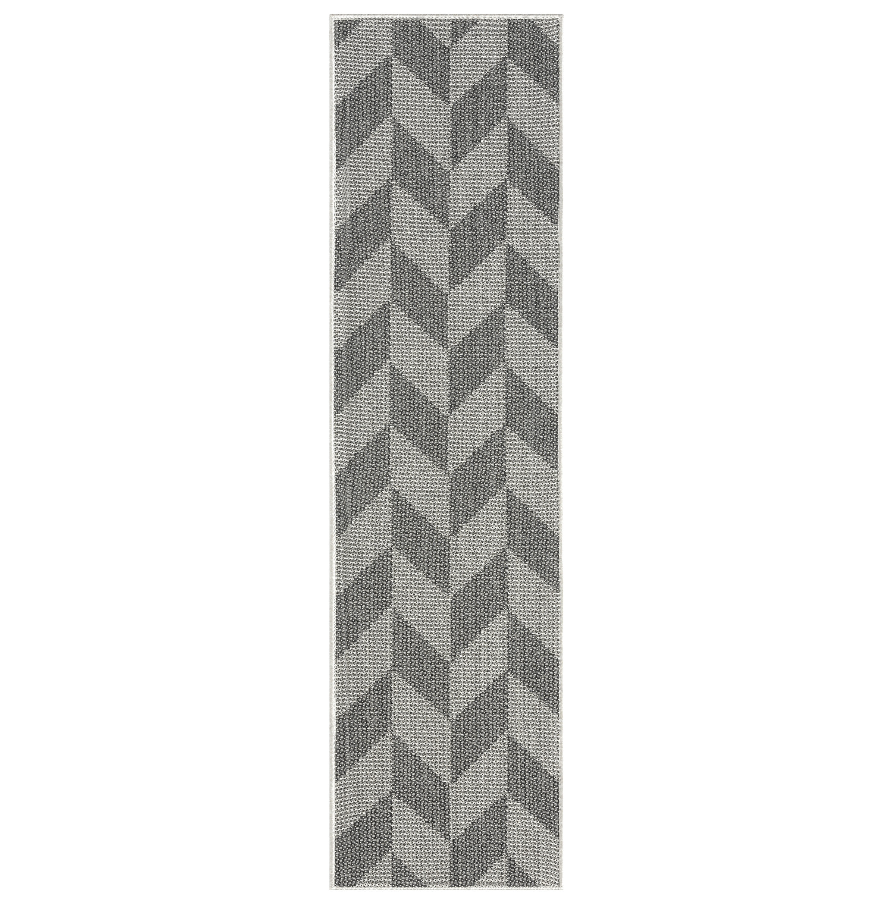 Nicole Miller 4-4554-480 2 x 7 (ft) Loomed Polypropylene Black Rectangular Indoor/Outdoor French Country Runner rug