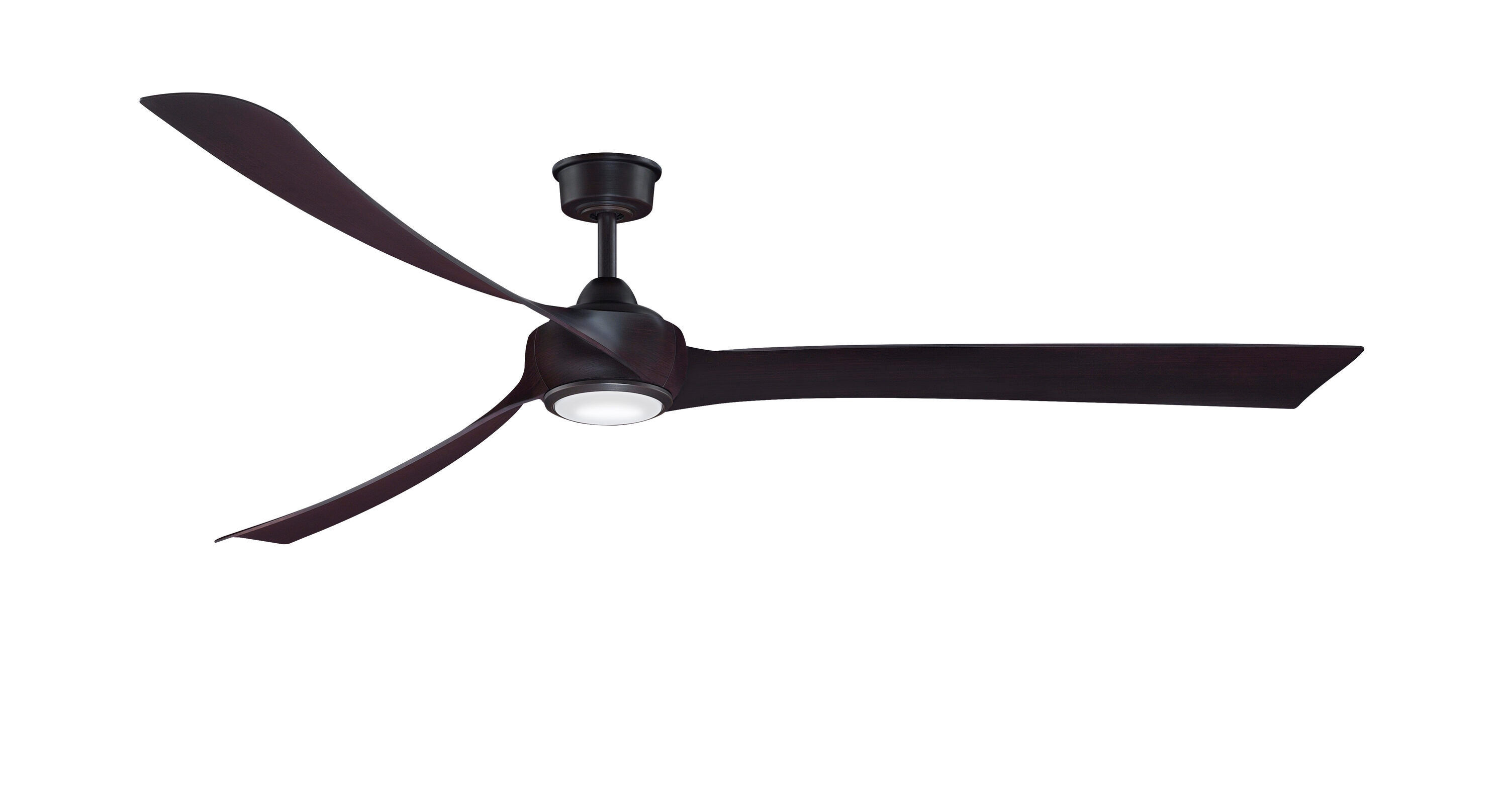 Wrap Custom 84-in Dark Bronze LED Indoor/Outdoor Smart Ceiling Fan with Light Remote (3-Blade) Walnut | - Fanimation FPD8531DZ-84DWA-LK