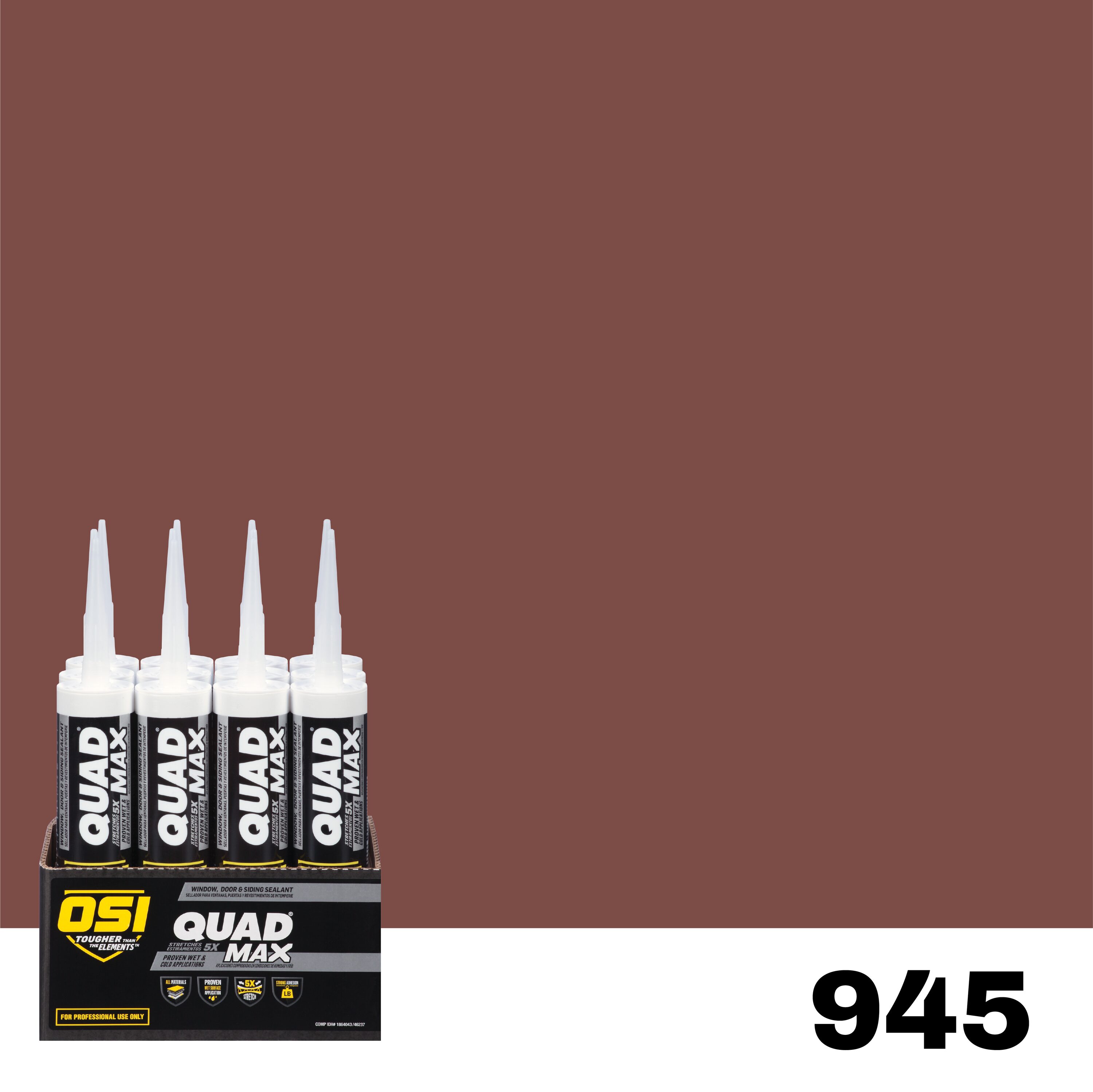 OSI 1869794 Quad Max 12 -Pack 9.5-oz Window door Red 945 Paintable Advanced Sealant Caulk
