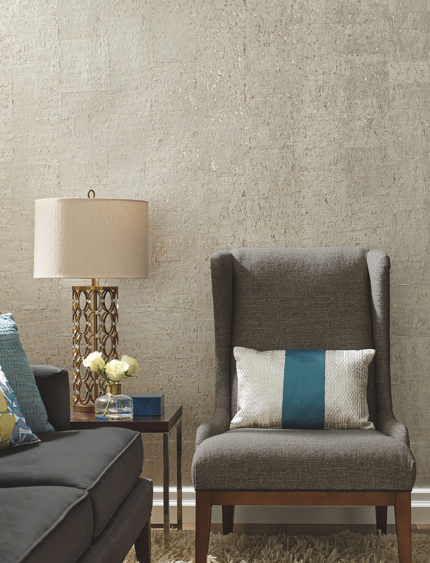 York Wallcoverings DL2963 Candice Olson Natural Splendor 72-Sq. Feet Gray Paper Textured Novelty 3D Unpasted Wallpaper
