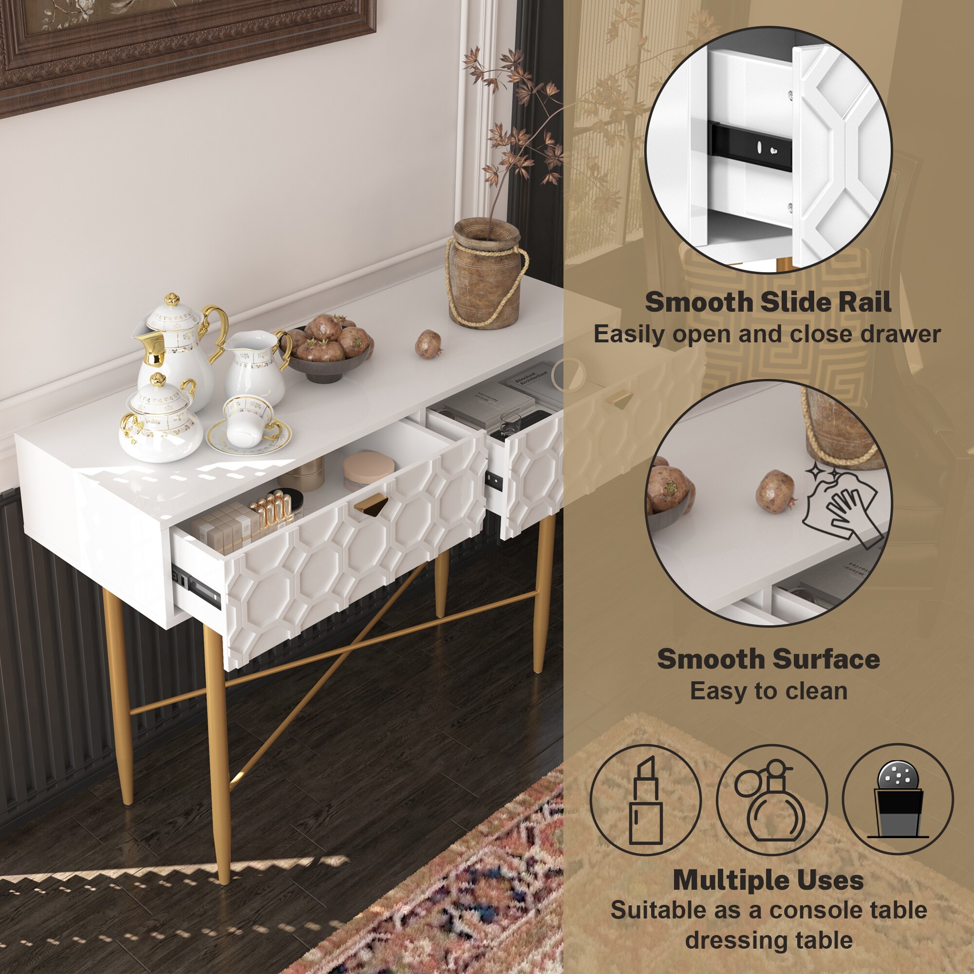 Clihome CL-CSF1-WH Console-Sofa-Tables - View #11