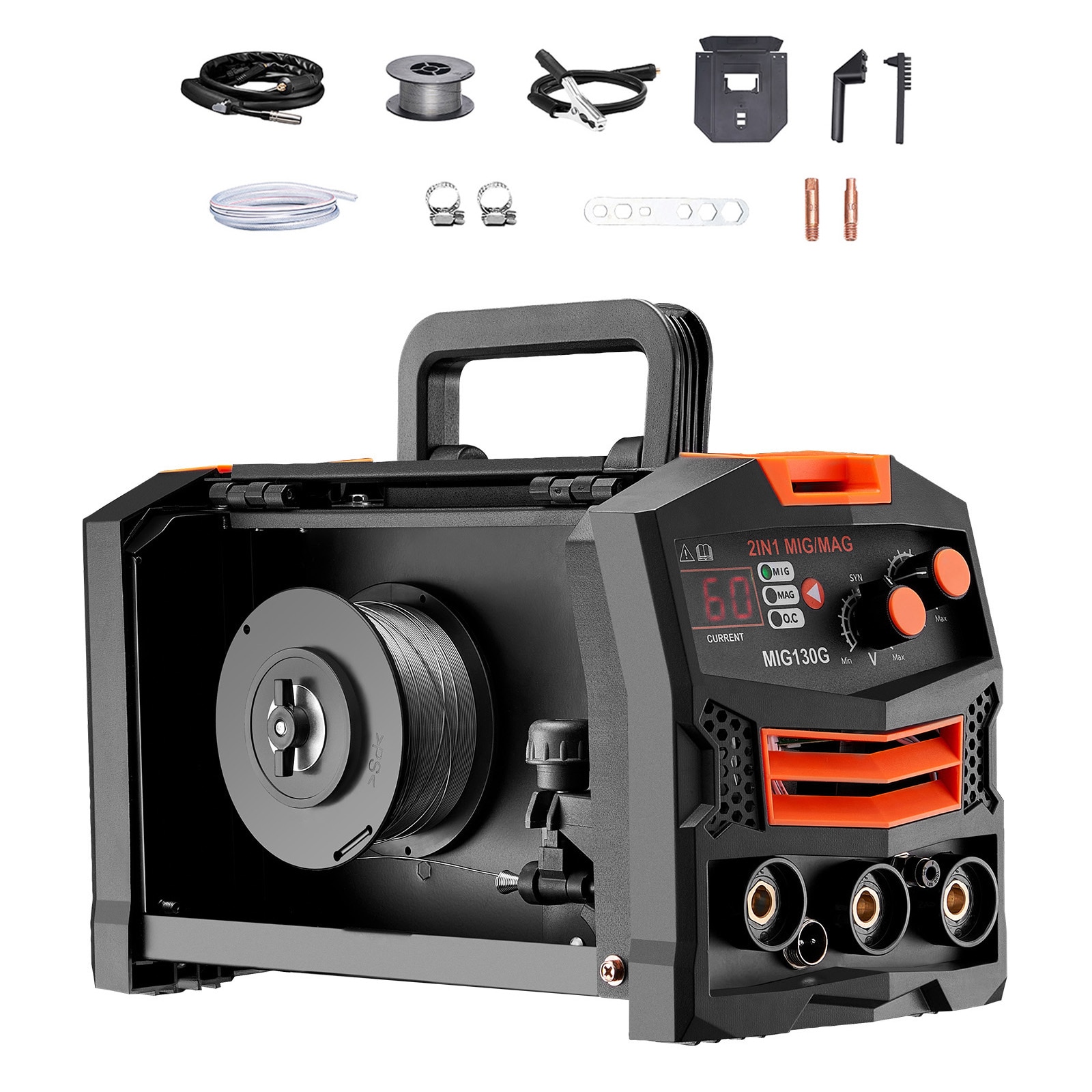 VEVOR MIG Welder 120 -Volt 130 -Amp MIG flux-cored Wire Feed Welder in ...