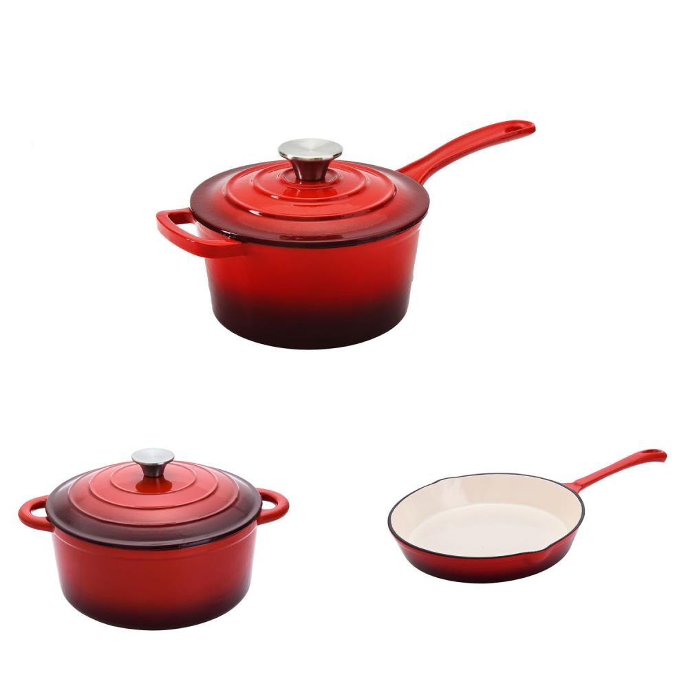 Hamilton Beach Dutch Oven Pot, Cast Iron, Red HAR101