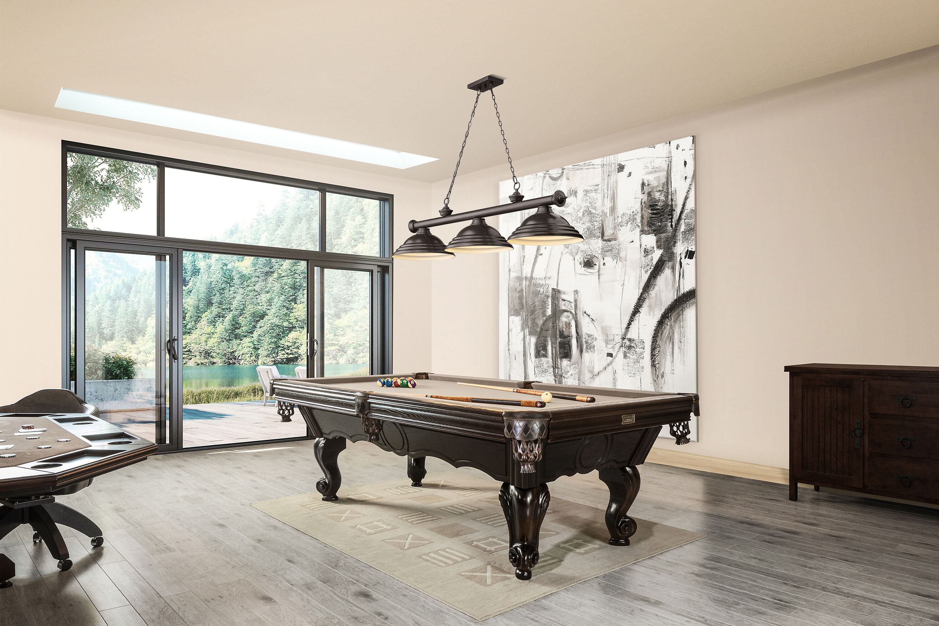 Z-Lite 2306-3BRZ-SBRZ Pool-Table-Lighting - View #6