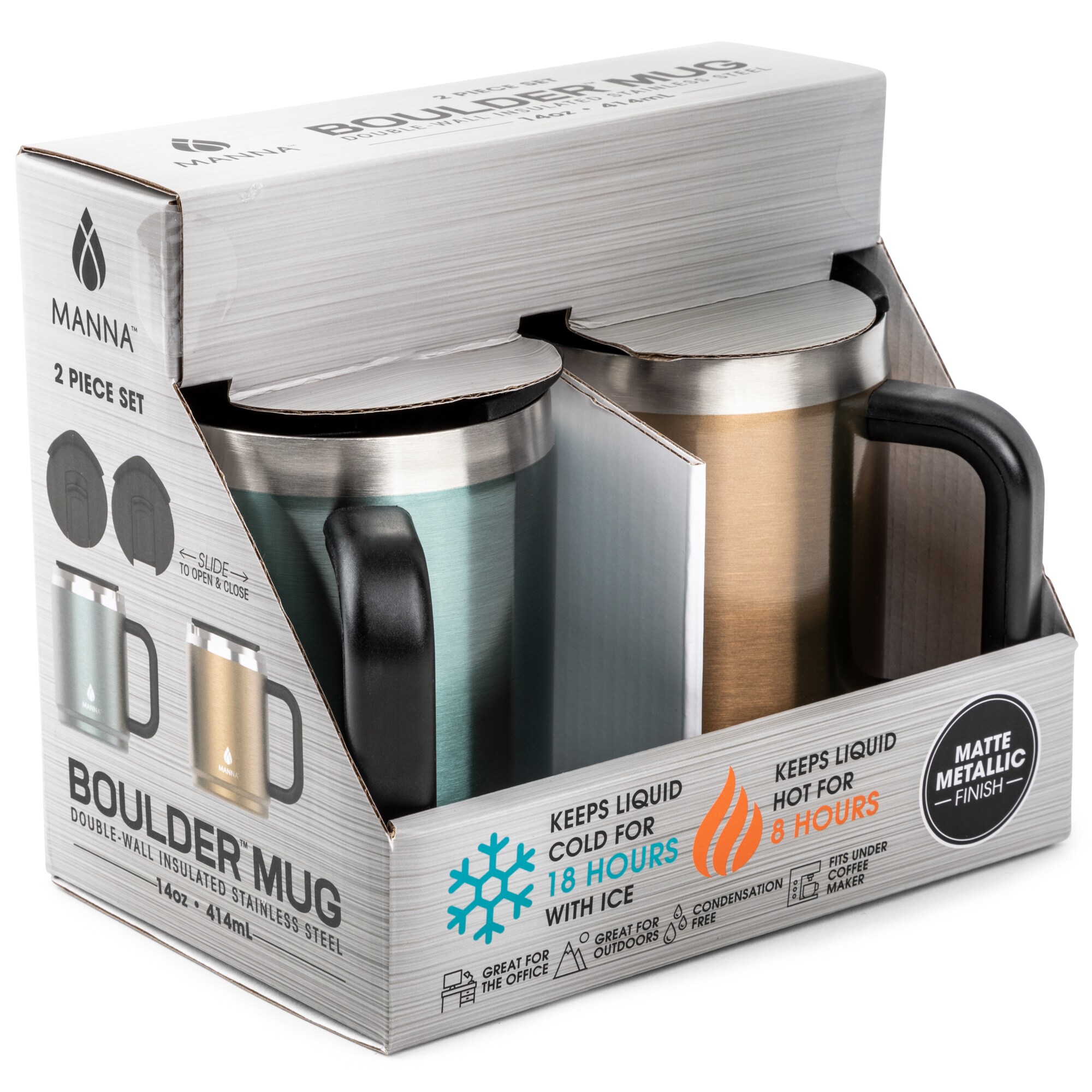 Manna 14-fl oz Stainless Steel Insulated Travel Mug (2-Pack) at