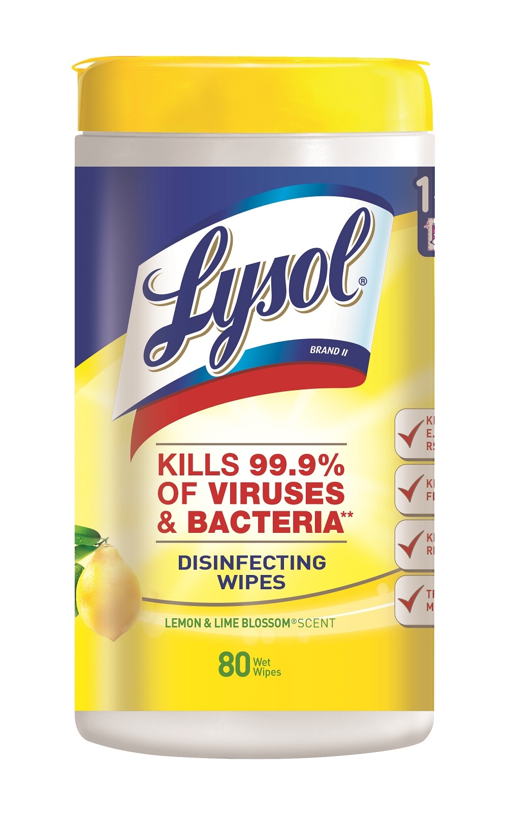 LYSOL 80-Count Lemon and Lime Blossom Disinfectant Wipes All