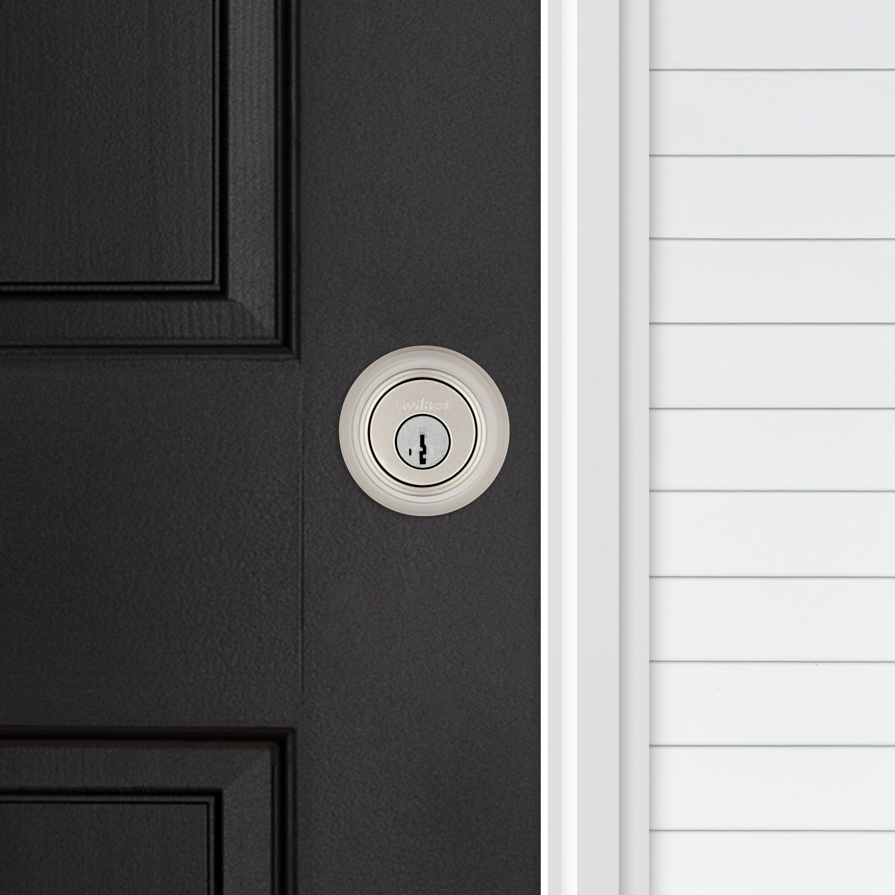Kwikset Satin Nickel Single Cylinder Deadbolt with SmartKey Technology