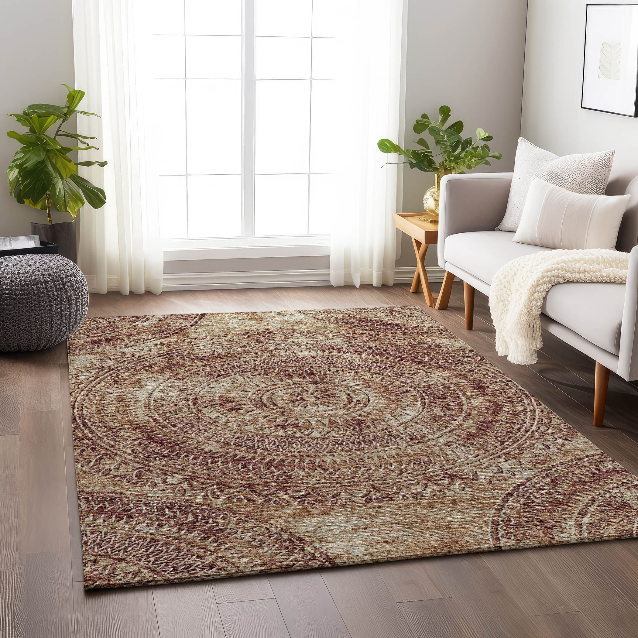 Addison Rugs AMF113CA9X12 Mayfield AMF113CA 9 x 12 (ft) Loomed Polyester Canyon Rectangular Indoor Geometric Machine washable Area rug
